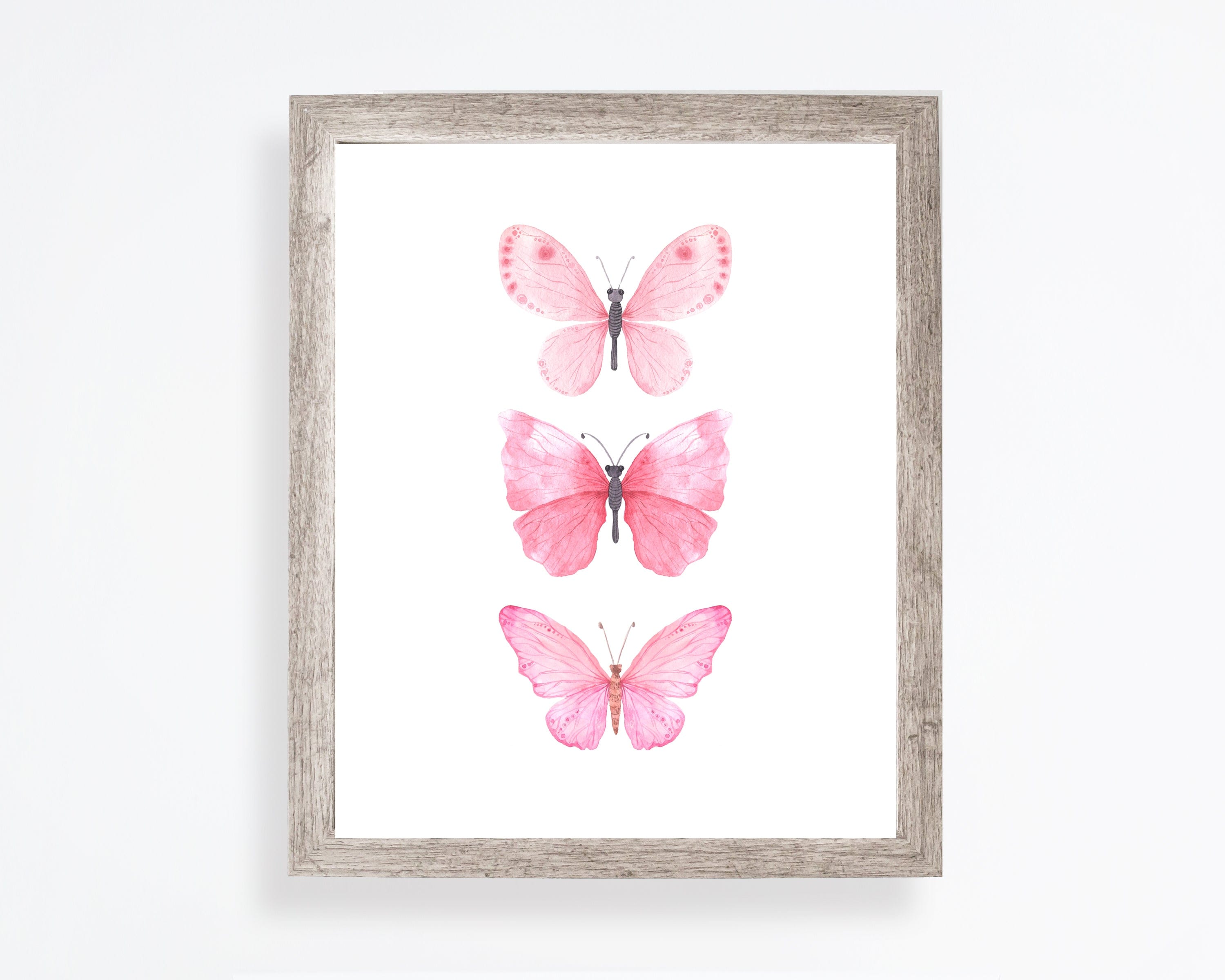 nursery art print baby nursery bedroom decor Girls bedroom wall art - Pink butterfly print - Butterfly prints wall art - Butterfly wall art - Butterfly printable art - Girls room prints