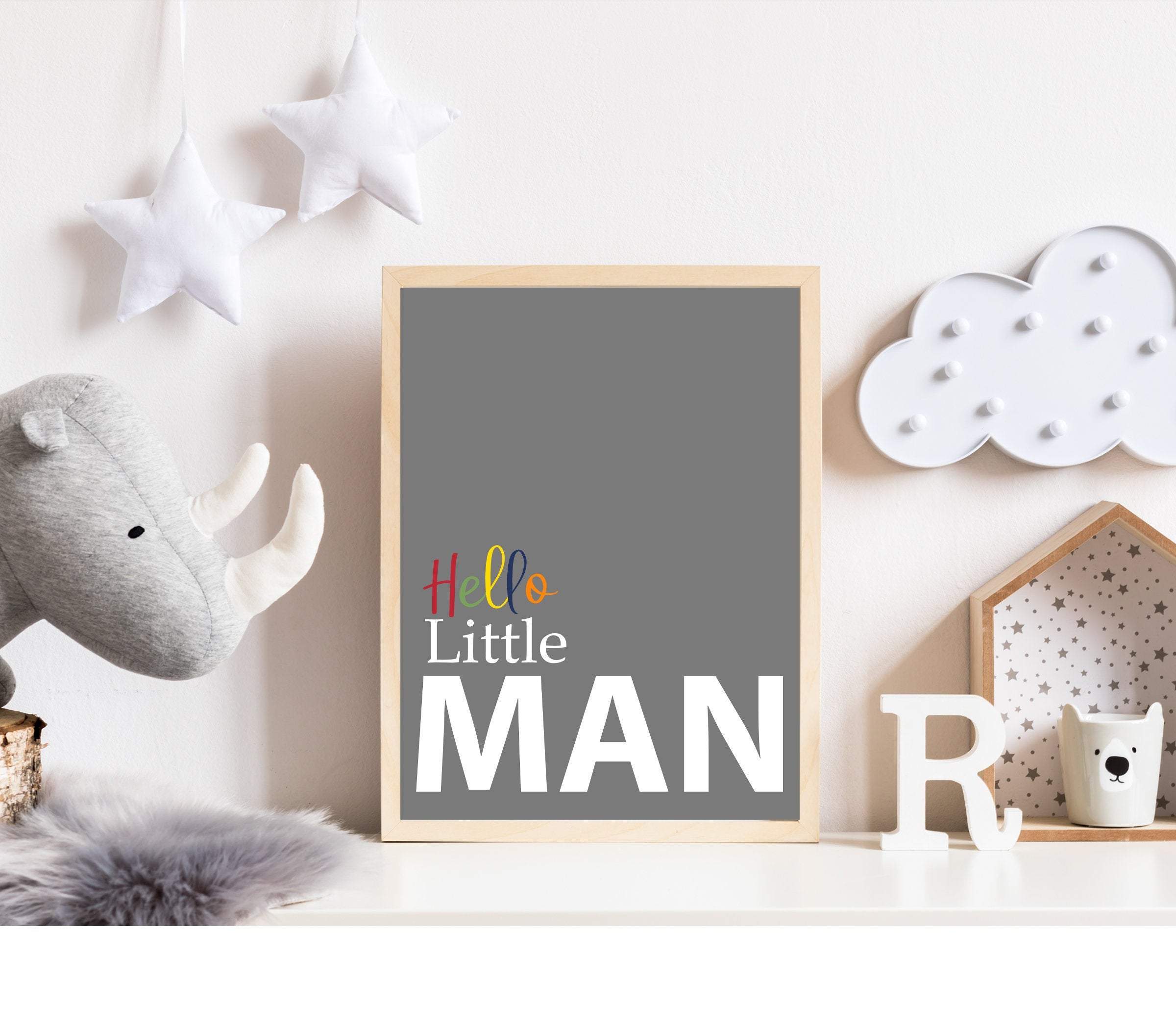Hello Little man print - Boys wall art - Baby boy gift - Nursery decor boy - Boys room quote - Toddler boy art print - Modern boys wall art nursery art print baby nursery bedroom decor
