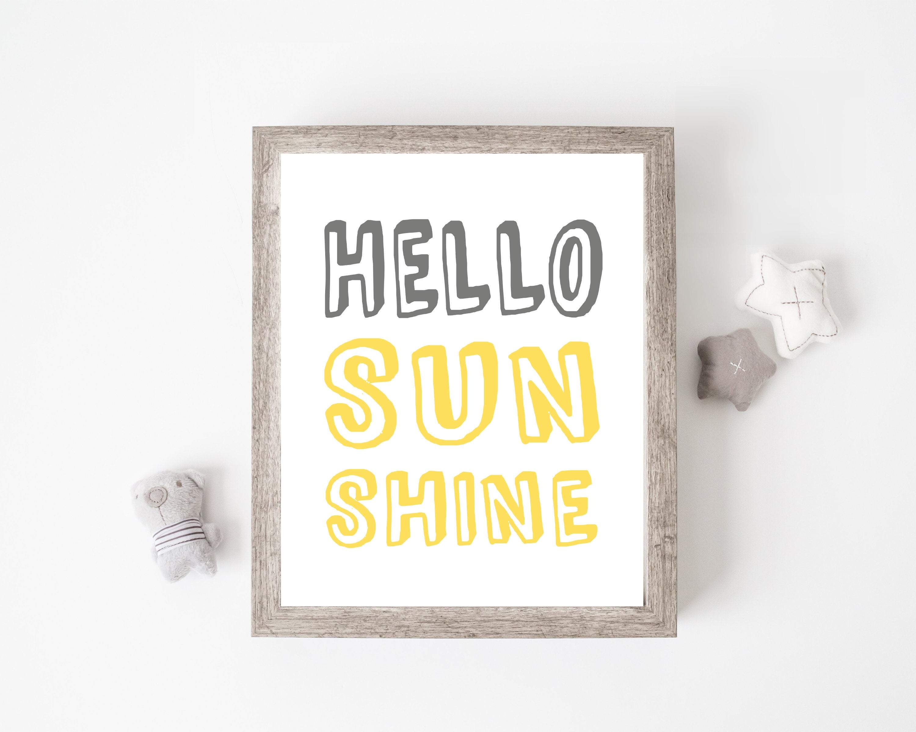 HELLO SUNSHINE Quote for kids bedroom nursery art print baby nursery bedroom decor