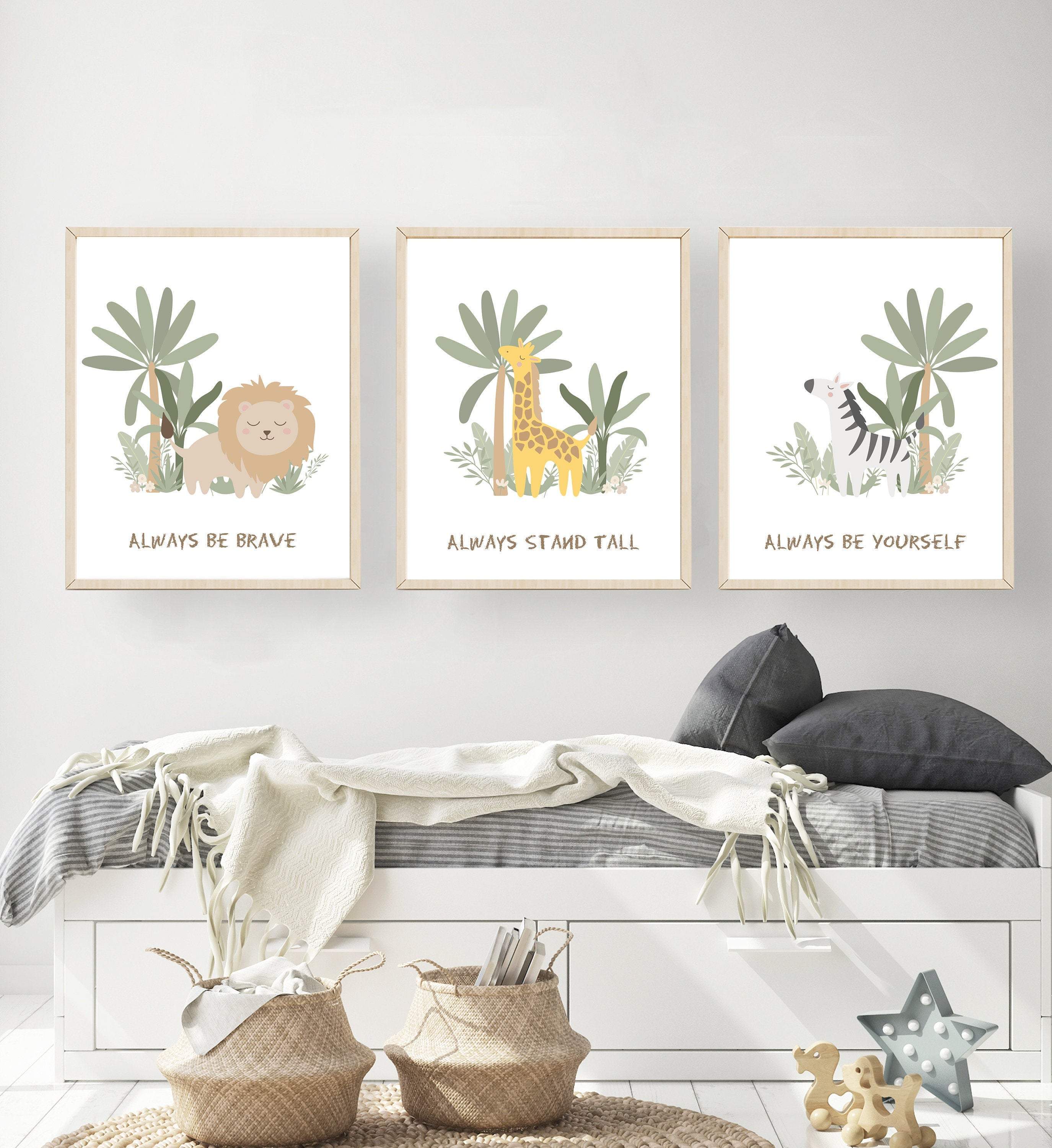 Jungle nursery prints - Kids room decor - Safari nursery print - Jungle animal print - Prints for children - Children wall art - H2389 nursery art print baby nursery bedroom decor