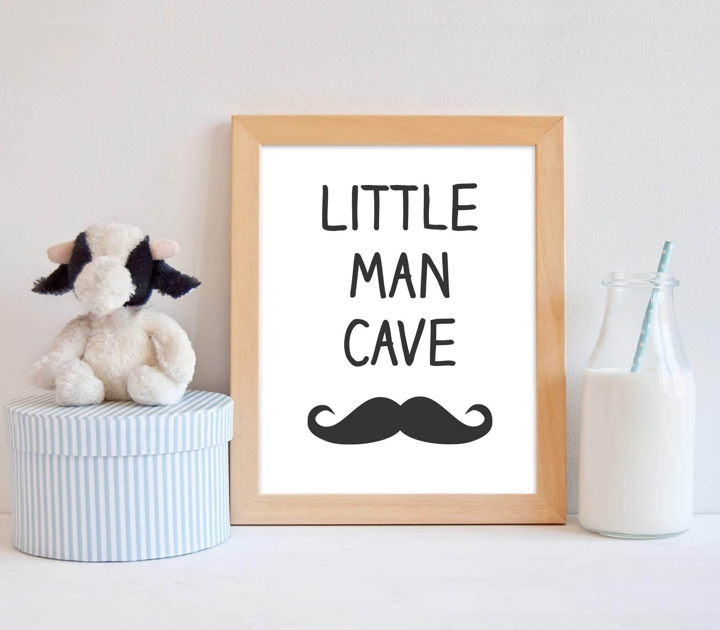 Little Man Cave, Nursery Print, Black and White, Boys wall Art, Baby Room Decor, Boys wall art print, Baby boy nursery wall art - H1266 nursery art print baby nursery bedroom decor