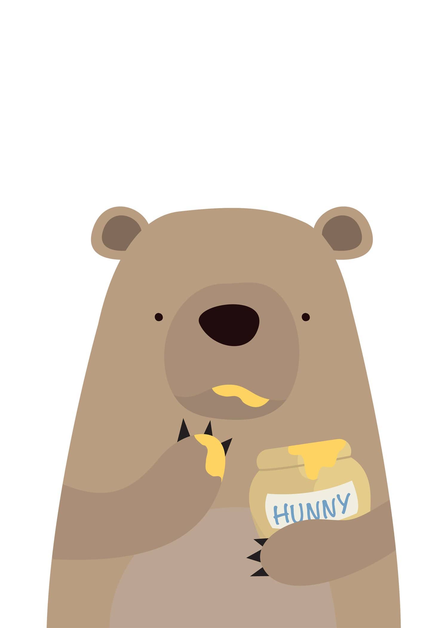 Nursery Bumble Bee Wall Art Print, Bear and bee kids room decor, Suits Yellow Nursery and Bedroom Decor, By You baby quote - H1458 nursery art print baby nursery bedroom decor