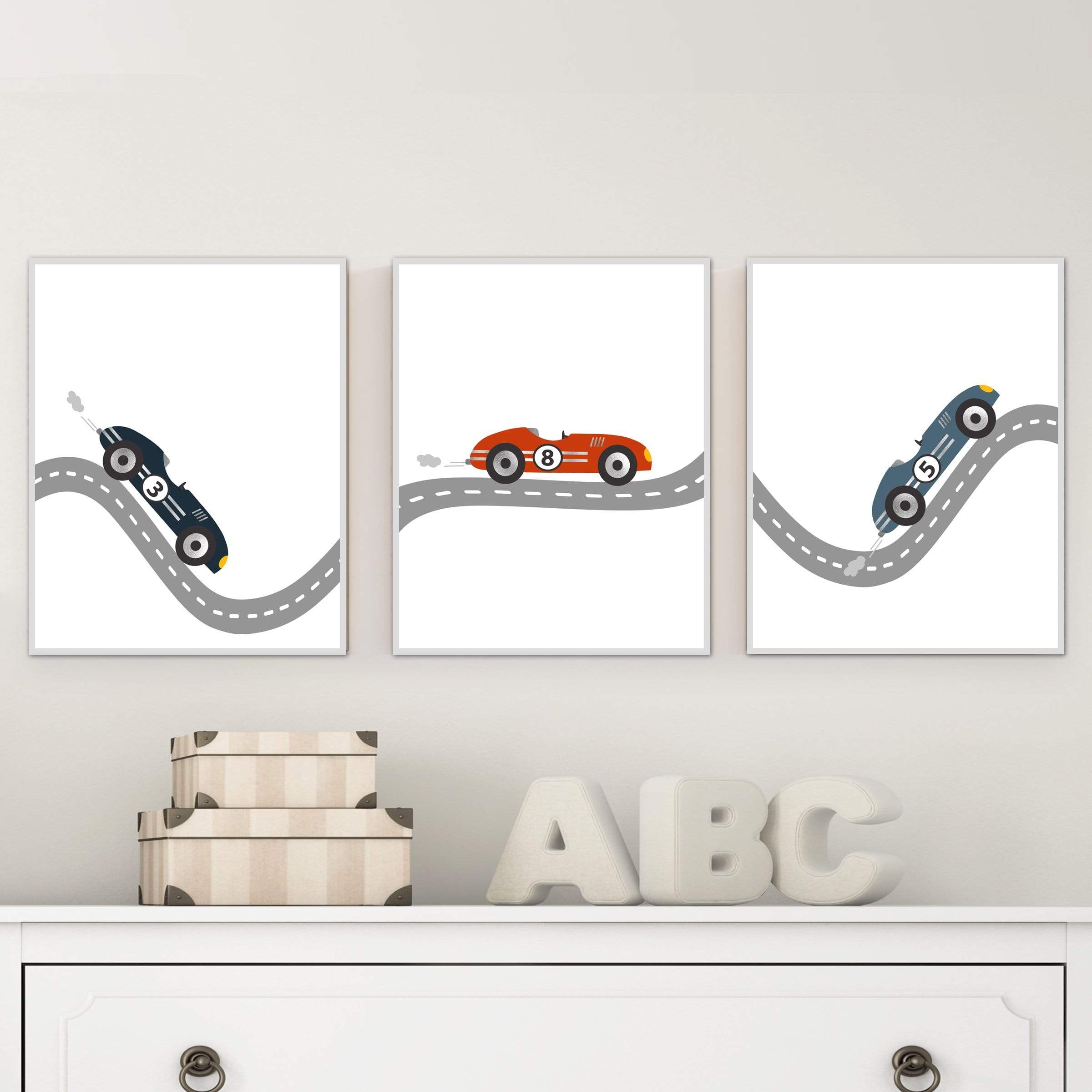 Race car wall art - Race car nursery - Race car boy room decor - car bedroom - Boys bedroom decor - Car nursery decor - Race car baby nursery art print baby nursery bedroom decor