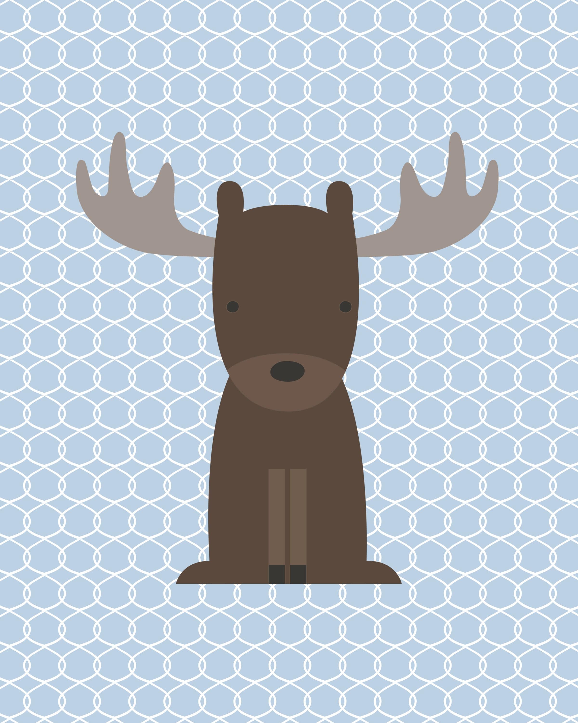 Set of 3 woodland animals - Baby boy nursery wall art - Boys room decor - Woodland animal set - Blue nursery prints - Printable nursery art nursery art print baby nursery bedroom decor