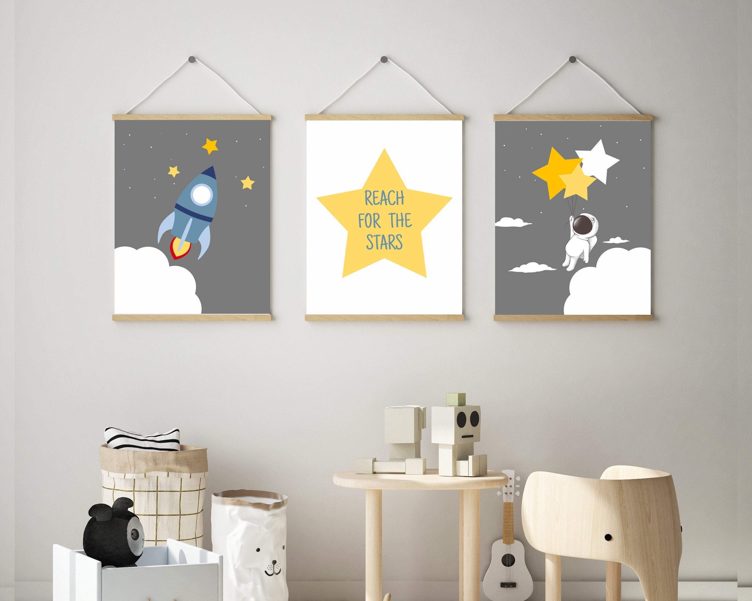 Space art prints - Space printable wall art - Rocket wall art - Space themed nursery - Astronaut art print - Boy wall art - Space poster nursery art print baby nursery bedroom decor