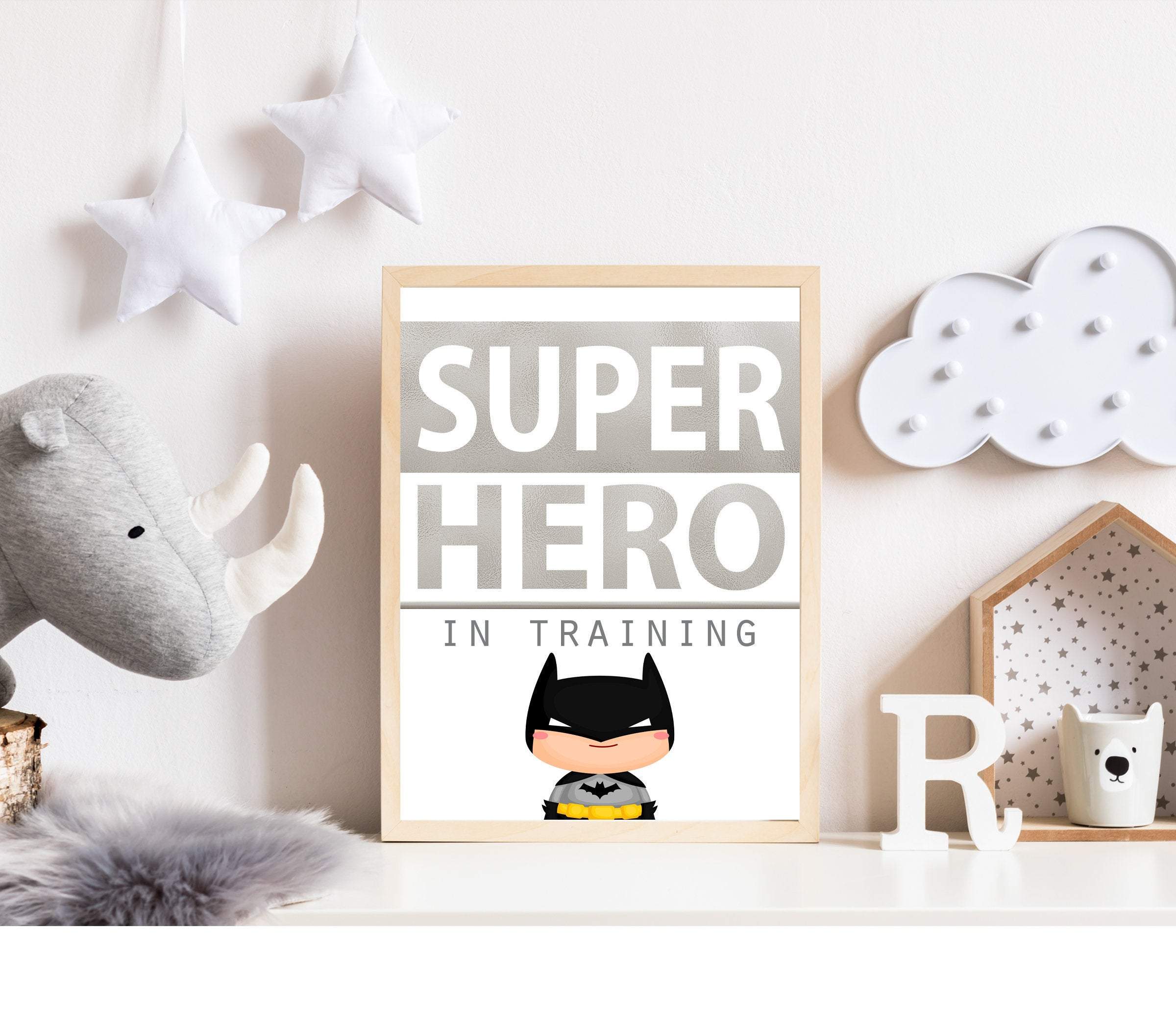 Super hero in training art print | Super hero wall decor nursery art print baby nursery bedroom decor