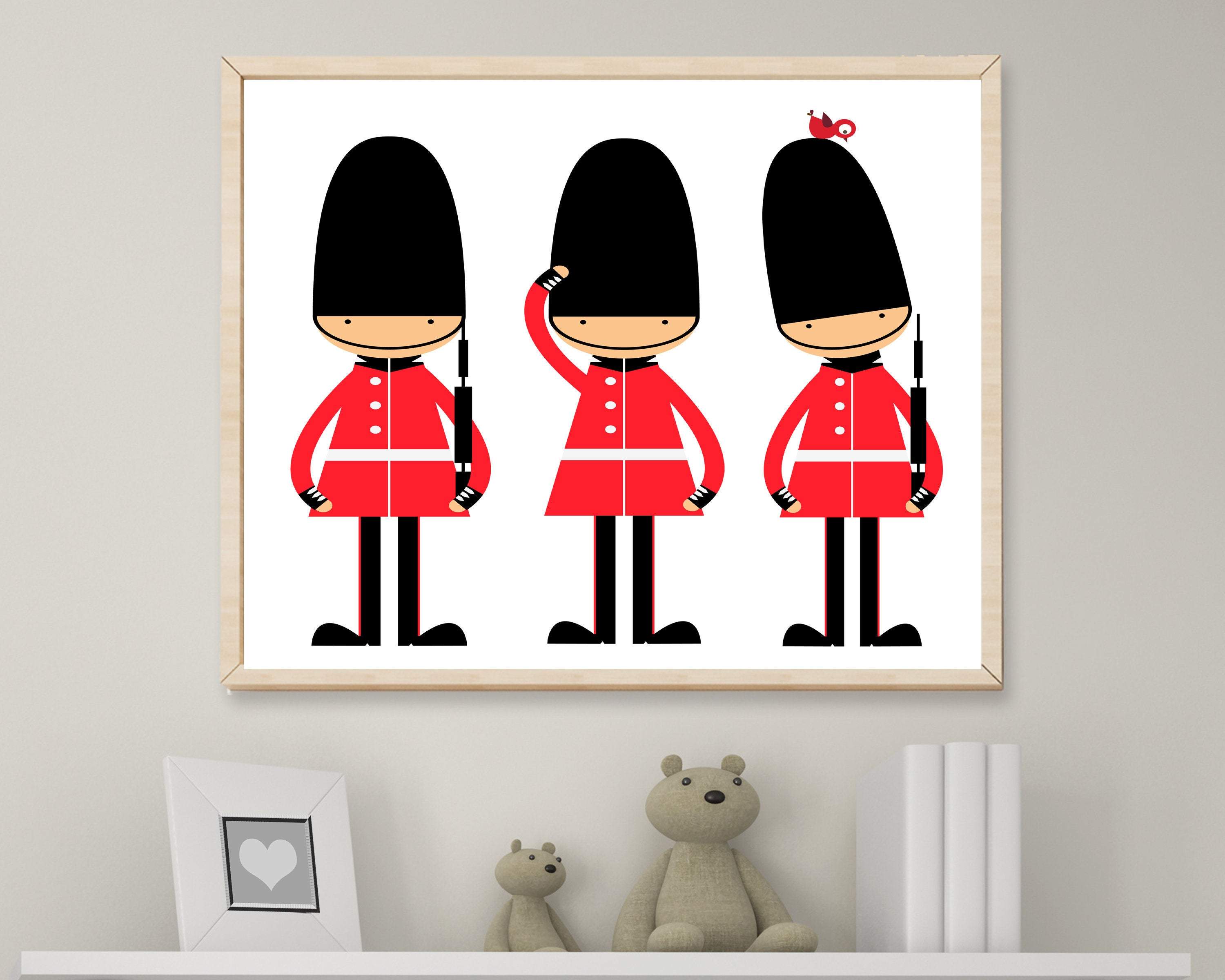 Toy Soldiers Nursery Wall Print, English Guards Nursery Art Print, nursery art print baby nursery bedroom decor