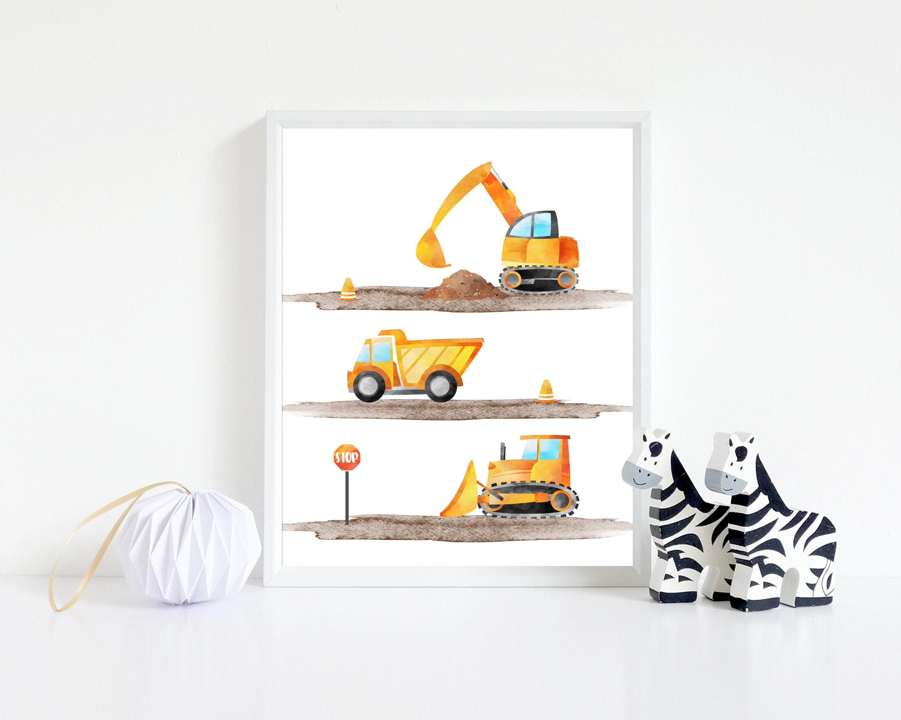 Truck Nursery Decor Art Print | Construction Decor | Truck Art Print nursery art print baby nursery bedroom decor