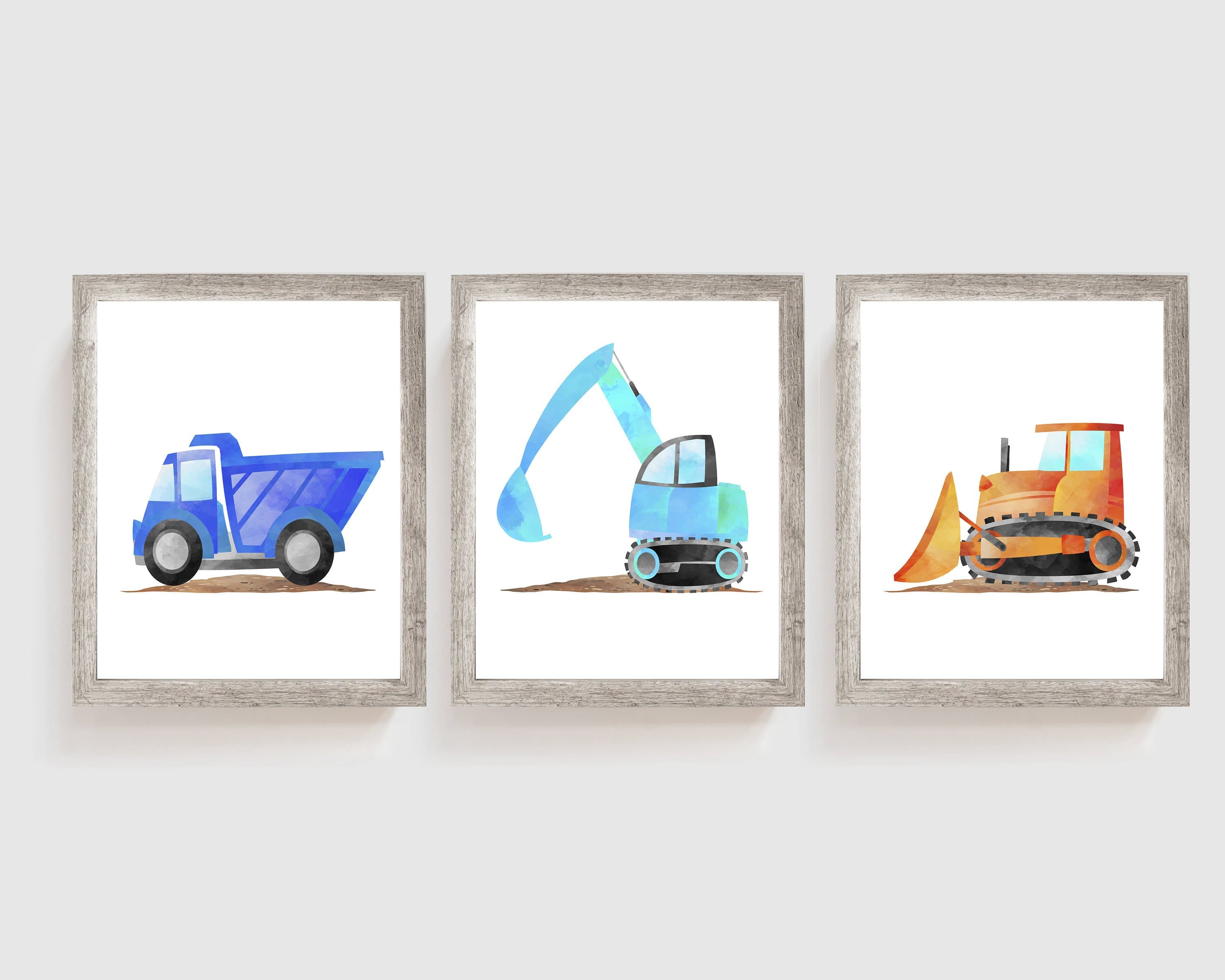 Truck Wall Art Printable | Construction nursery decor | Truck prints boys room nursery art print baby nursery bedroom decor