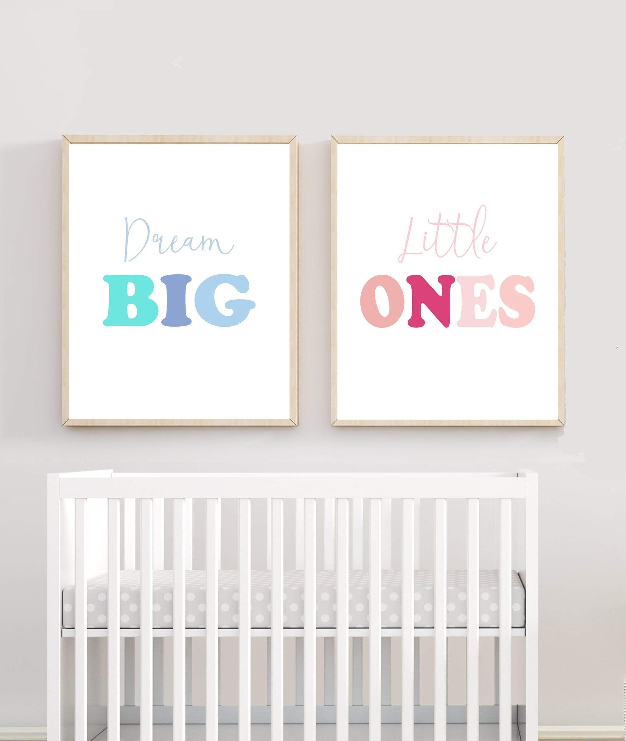 Twins nursery decor - twins wall art prints - twins nursery art - nursery prints - Blue Pink Nursery - Boy Girl Twins - Twins Gift - H1520 nursery art print baby nursery bedroom decor