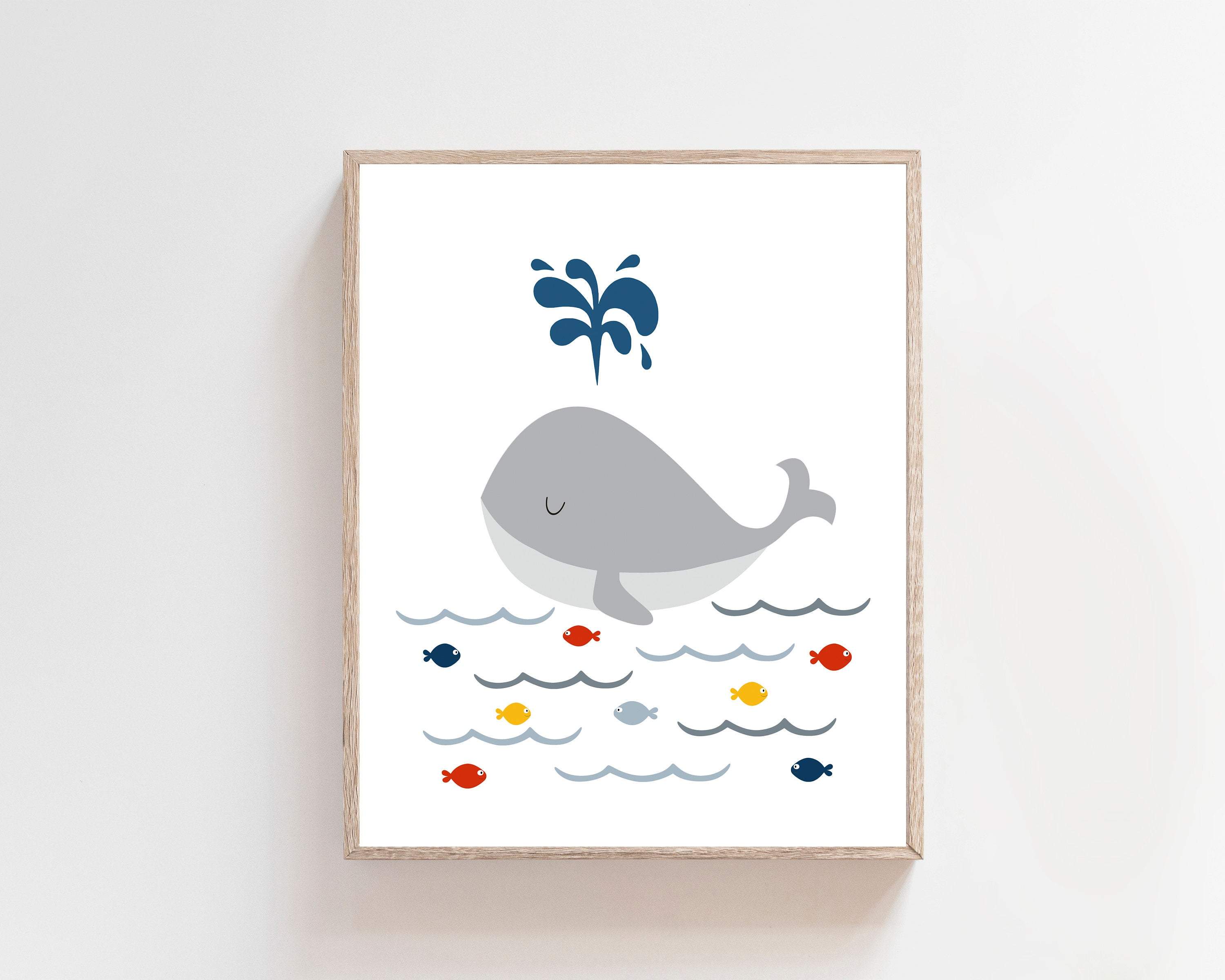 Whale nursery prints nursery art print baby nursery bedroom decor