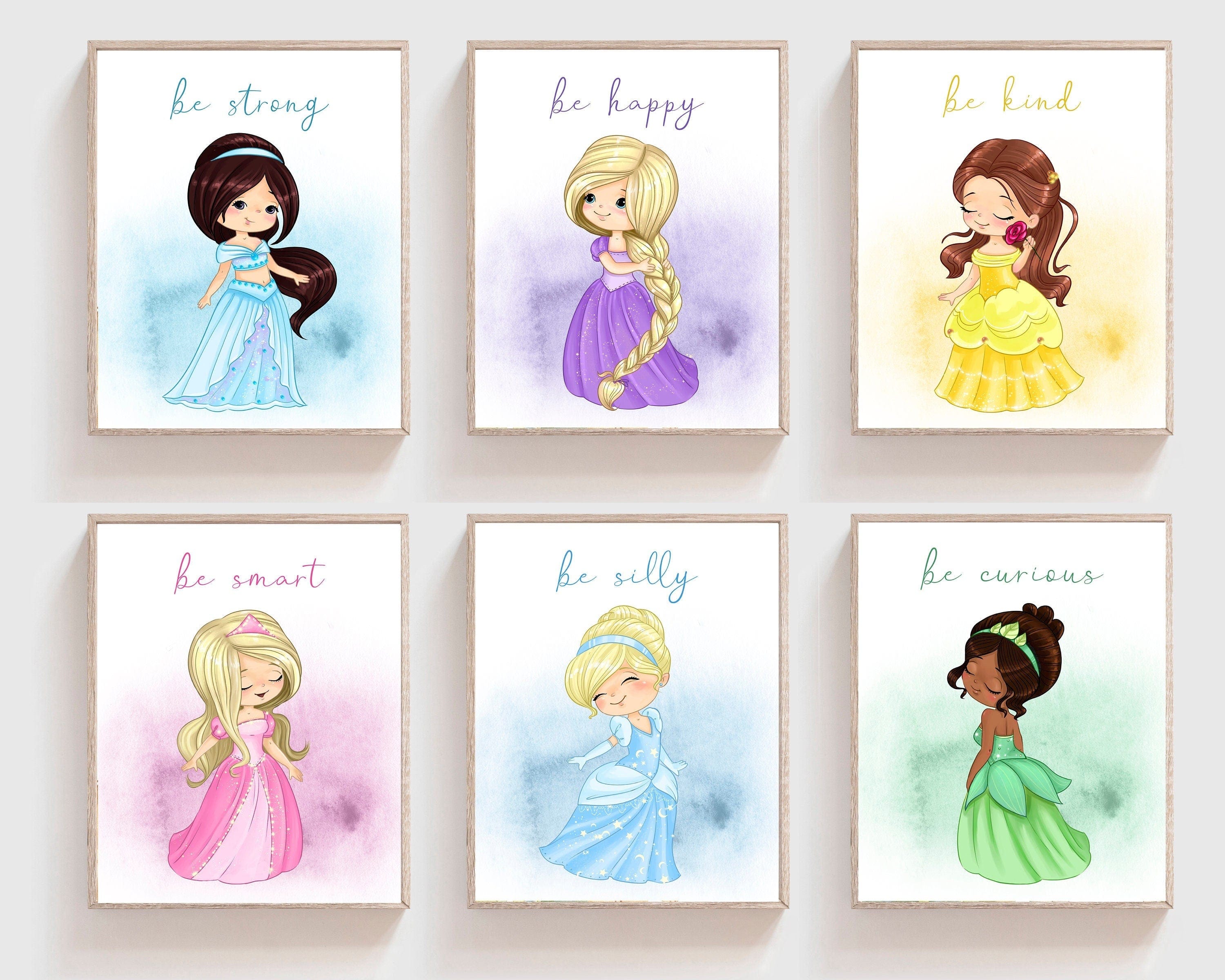 nursery art print baby nursery bedroom decor Princess wall decor - Princess Nursery - Girls room decor - Princess printable - Princess art prints - Watercolor Princess - Princess room