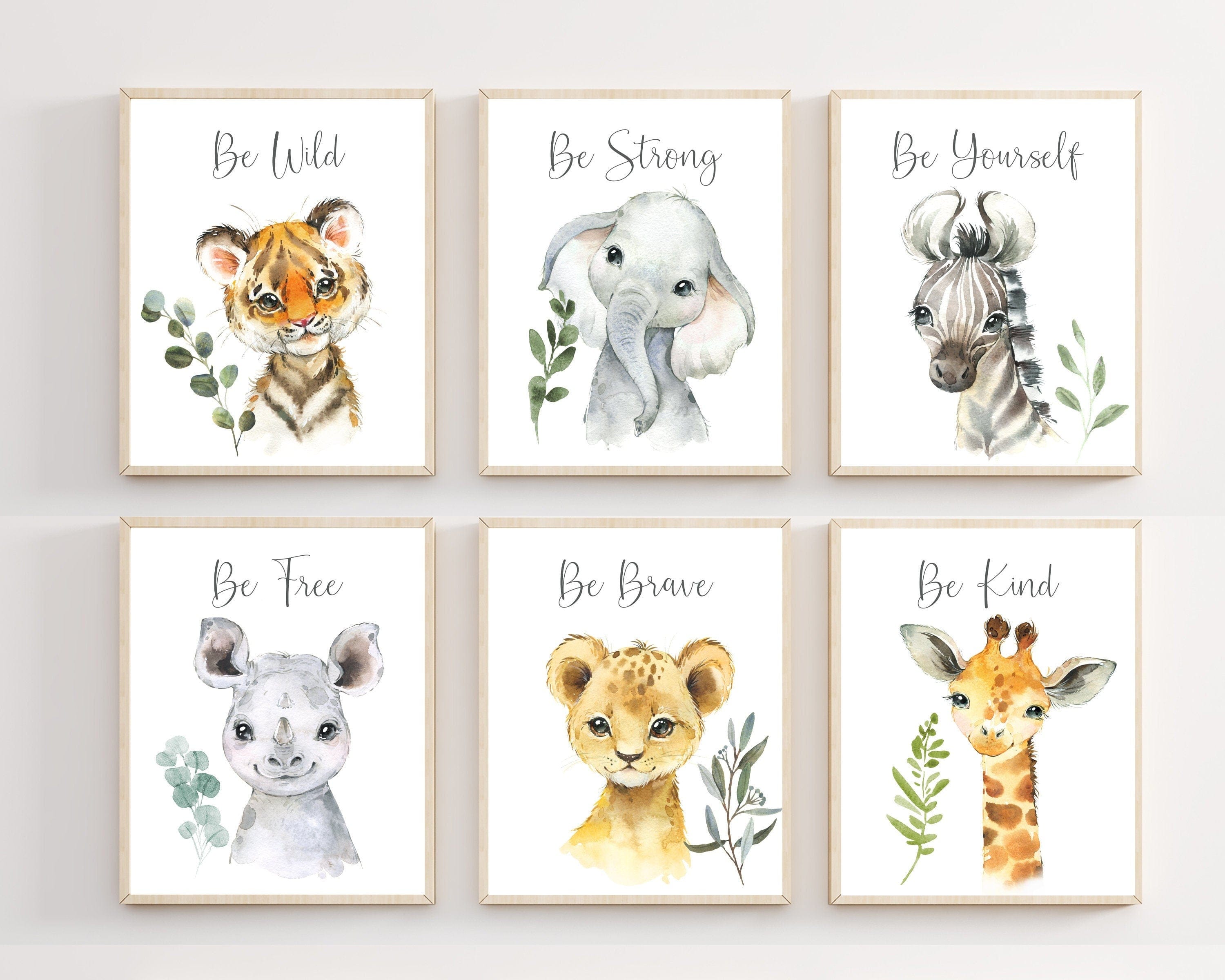 nursery art print baby nursery bedroom decor Safari Nursery decor - Baby animal print - Baby Safari animal nursery - Nursery prints - Jungle nursery decor - Nursery wall art - H2709