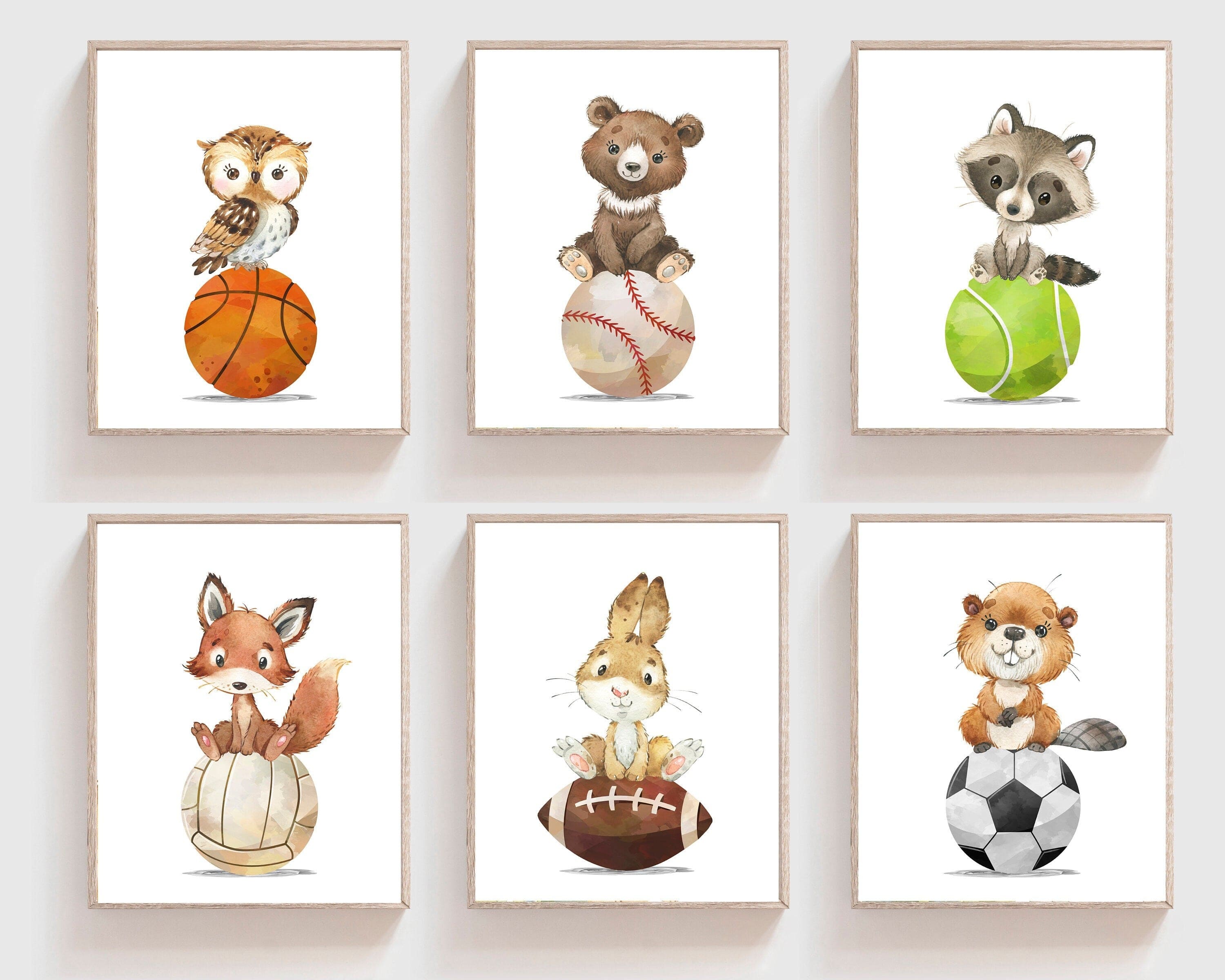 nursery art print baby nursery bedroom decor Sports Nursery Decor - Animal sports nursery - Nursery sports decor - Animal sports print - Baby boy sports nursery - Boy nursery decor