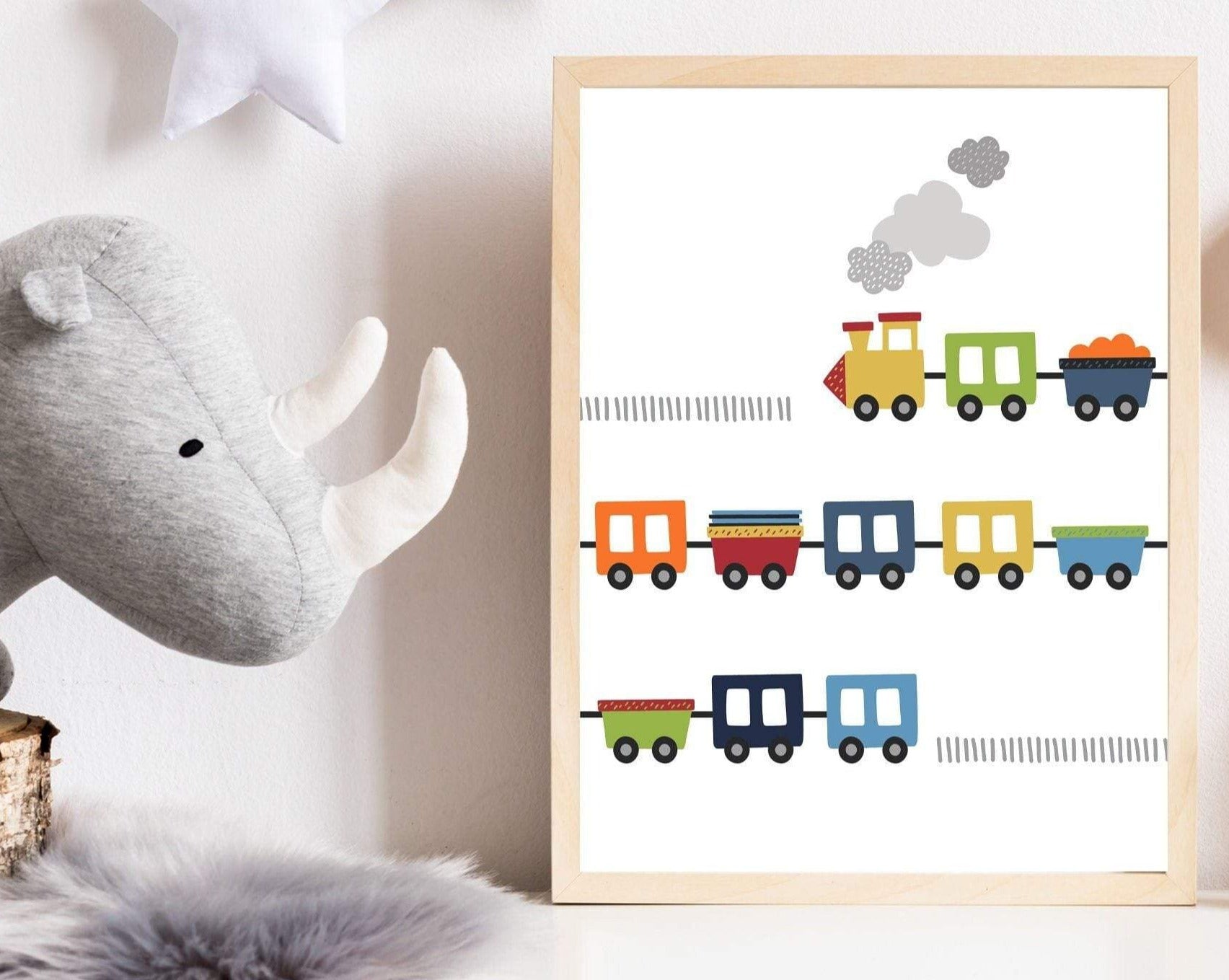 Train nursery decor - Boys room art - Boy nursery decor - Train art print - Baby boy wall decor - Nursery art prints - Train wall art -H2520 nursery art print baby nursery bedroom decor