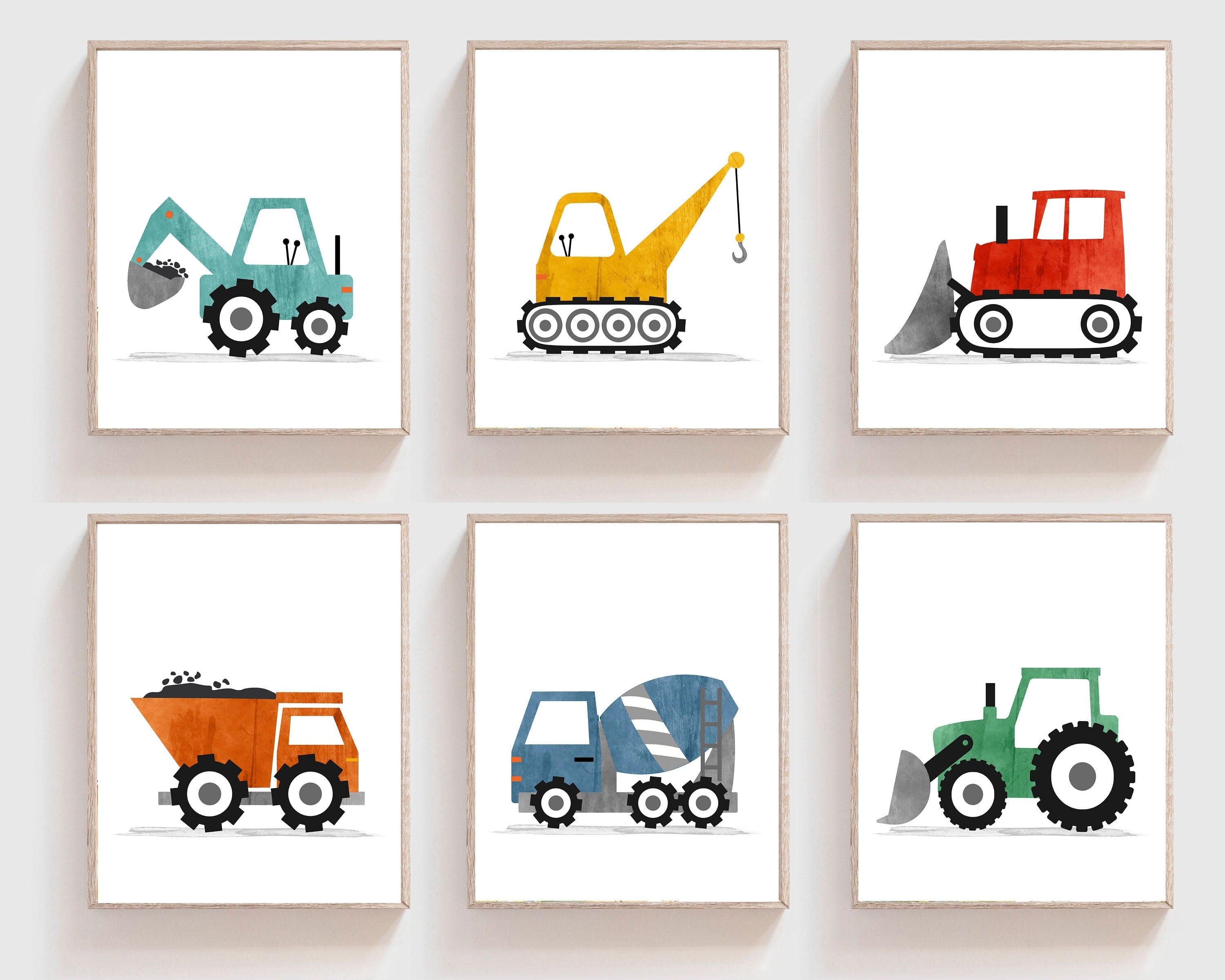 nursery art print baby nursery bedroom decor Truck prints boys room - Construction truck wall art - Boys room decor - Big boys wall art - Construction art printables - Truck nursery