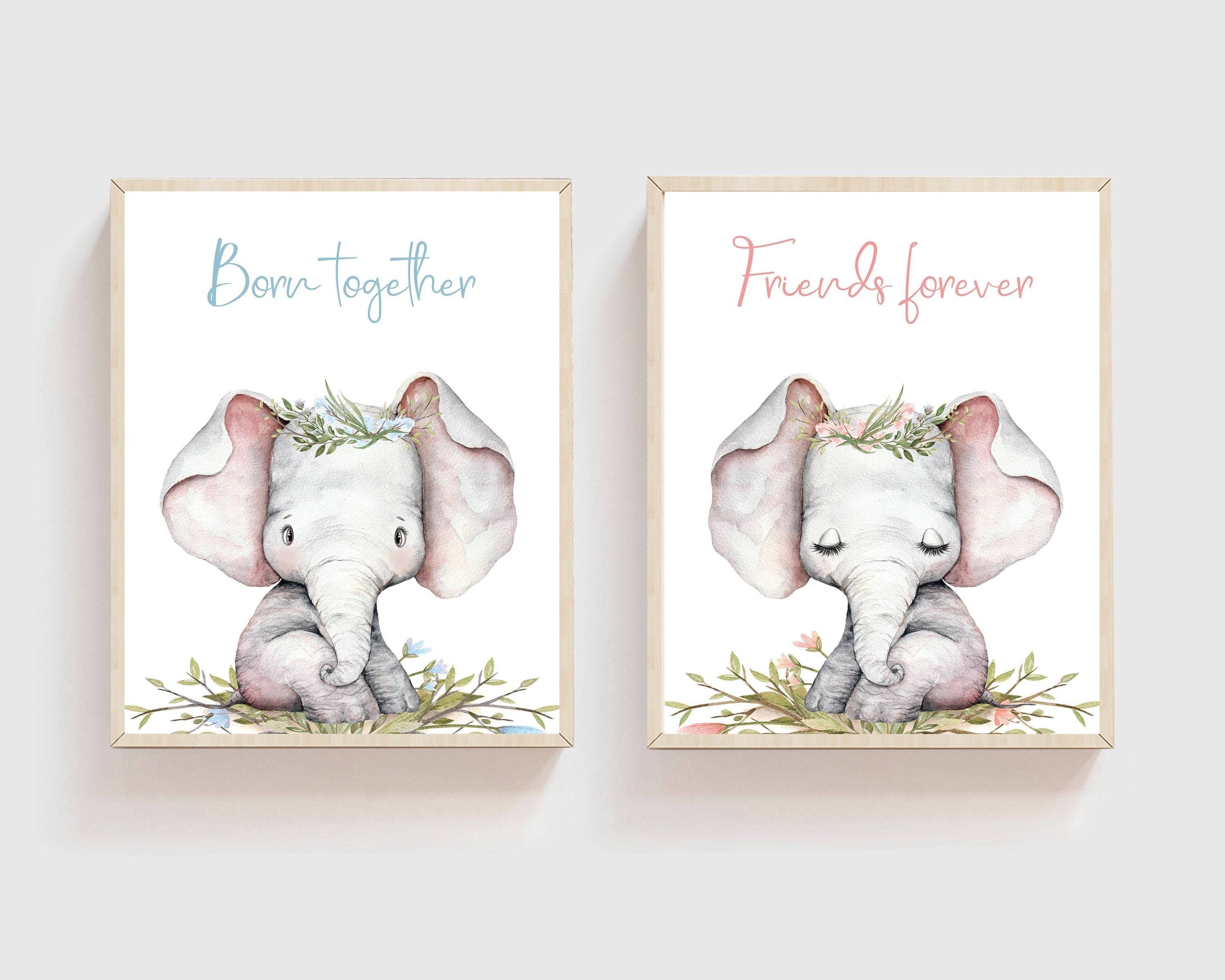 nursery art print baby nursery bedroom decor Twins nursery decor - Twins wall art prints - Boy girl Twins - Twins nursery art - Pink and Blue Twin Nursery - Gift for Twins -  Printables