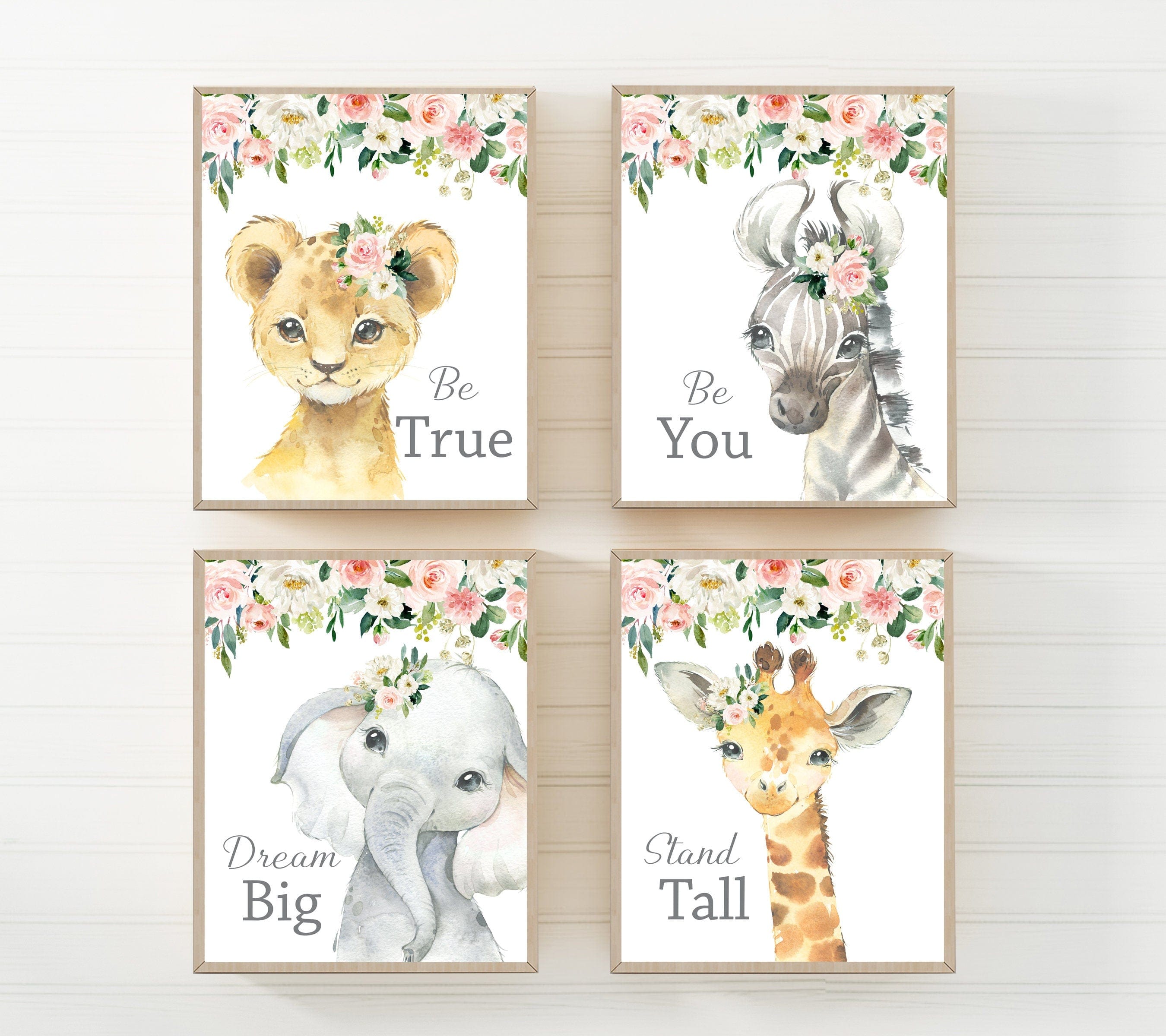 nursery art print baby nursery bedroom decor Woodland nursery art - Woodland nursery wall art - Woodland nursery decor girl - Woodland nursery girl - Floral nursery decor - H1929