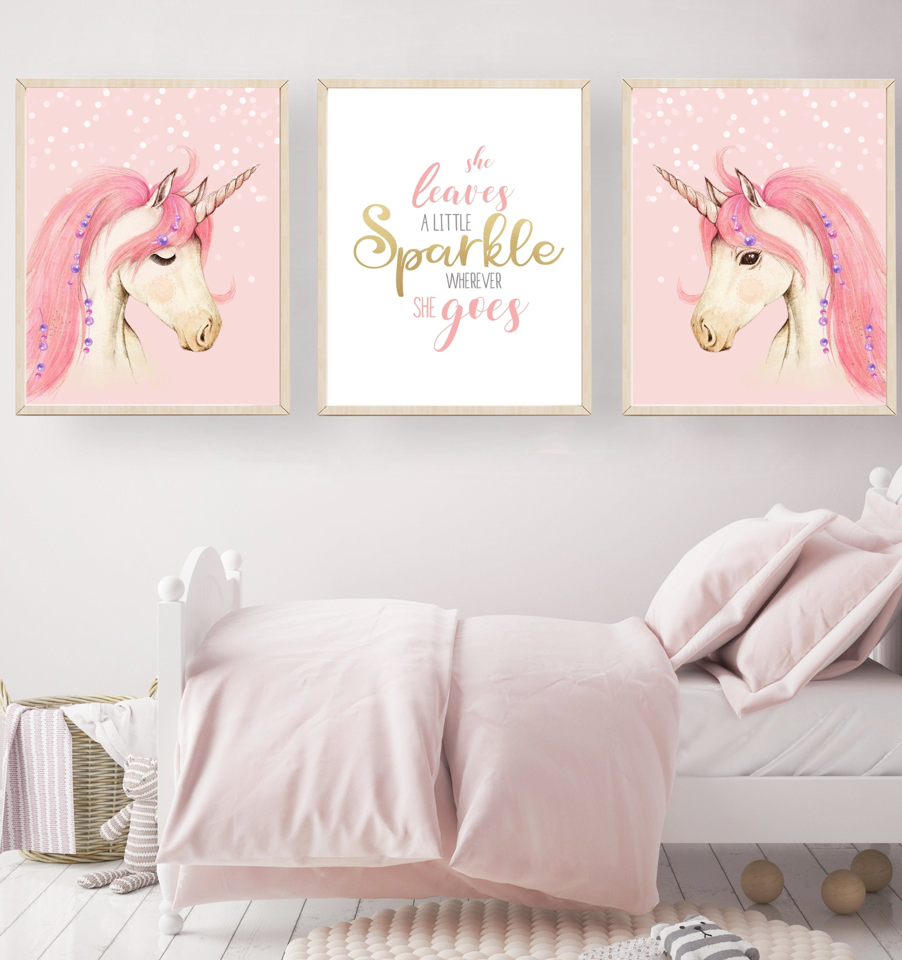 nursery art print baby nursery bedroom decor Customer order - Custom Unicorn decor - Pink Unicorn - Baby girl wall art - H2556 - DIGITAL DOWNLOAD