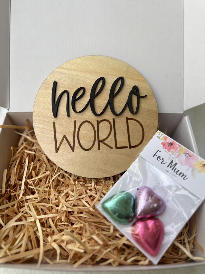 nursery art print baby nursery bedroom decor Baby Boy Gift Box – Giraffe Plush, Construction Swaddle, Hello World Plaque & Mum Treats – Newborn Boy Hamper, Baby Shower Gift - Box 16