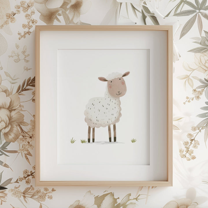 nursery art print baby nursery bedroom decor Baby Farm Animal Art Print for Kids Room Decor, Farm Animal art print, Farm Nursery Decor, Farm Nursery art print, Sheep Print, H3074