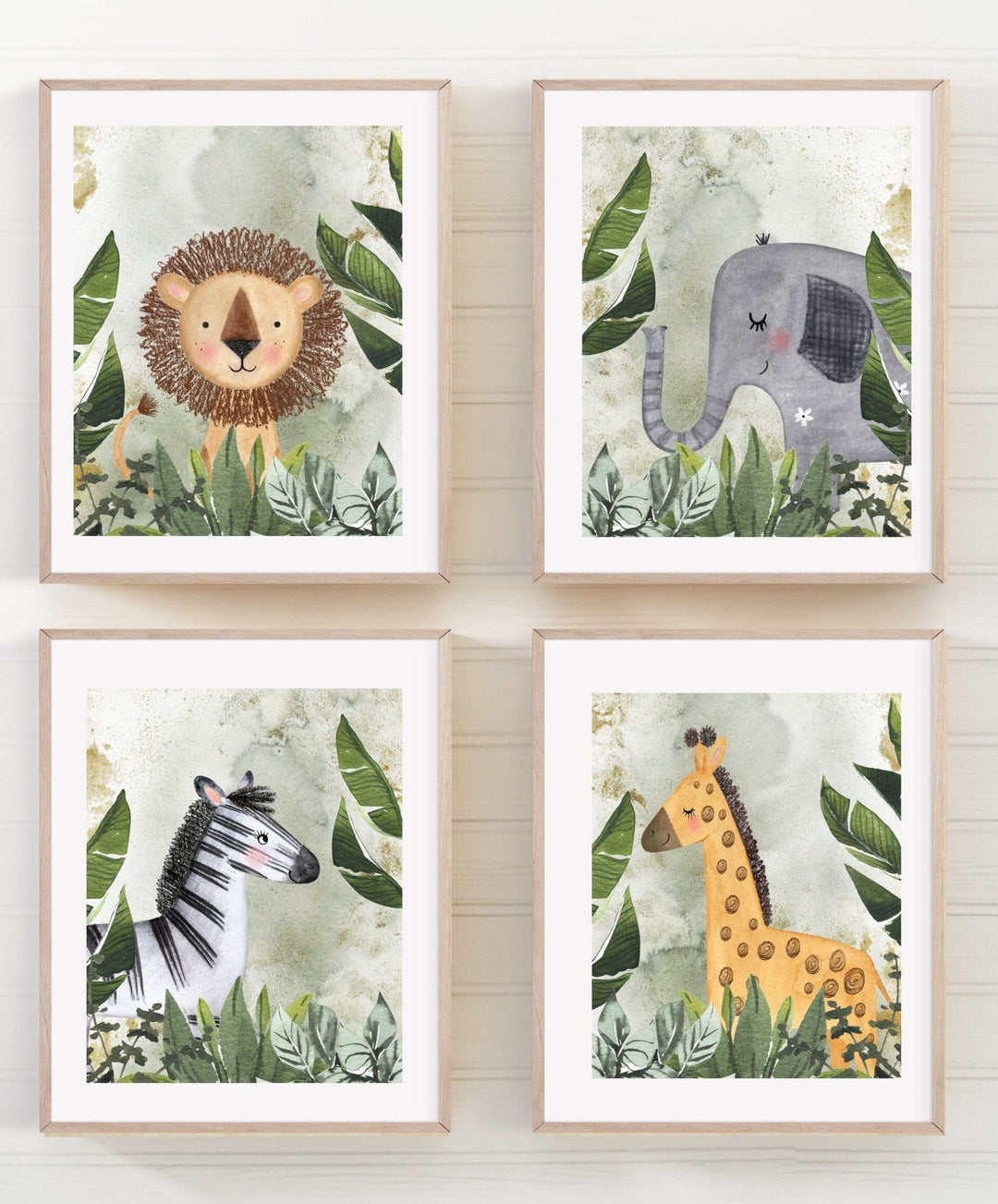 nursery art print baby nursery bedroom decor Baby safari animal nursery - Animal wall art - Safari nursery decor - Nursery art set - Printable nursery art - Neutral nursery decor -H2540
