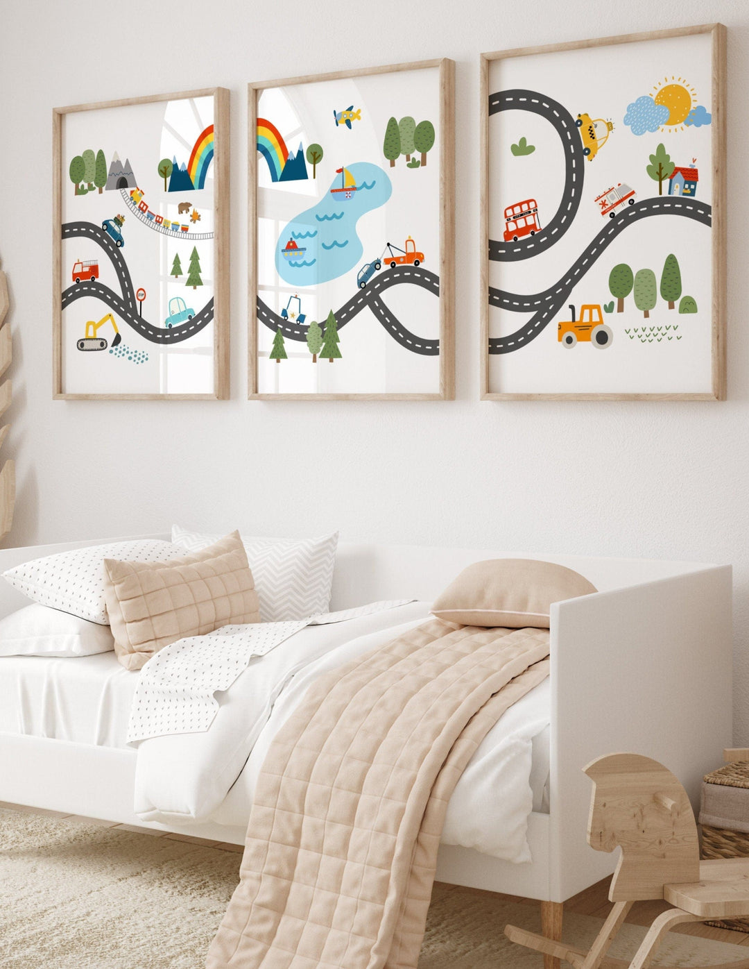 nursery art print baby nursery bedroom decor Car wall art, Car nursery decor, Set of 3, Vehicle wall art, Transportation wall art, Car print for boys room, Boy nursery wall art
