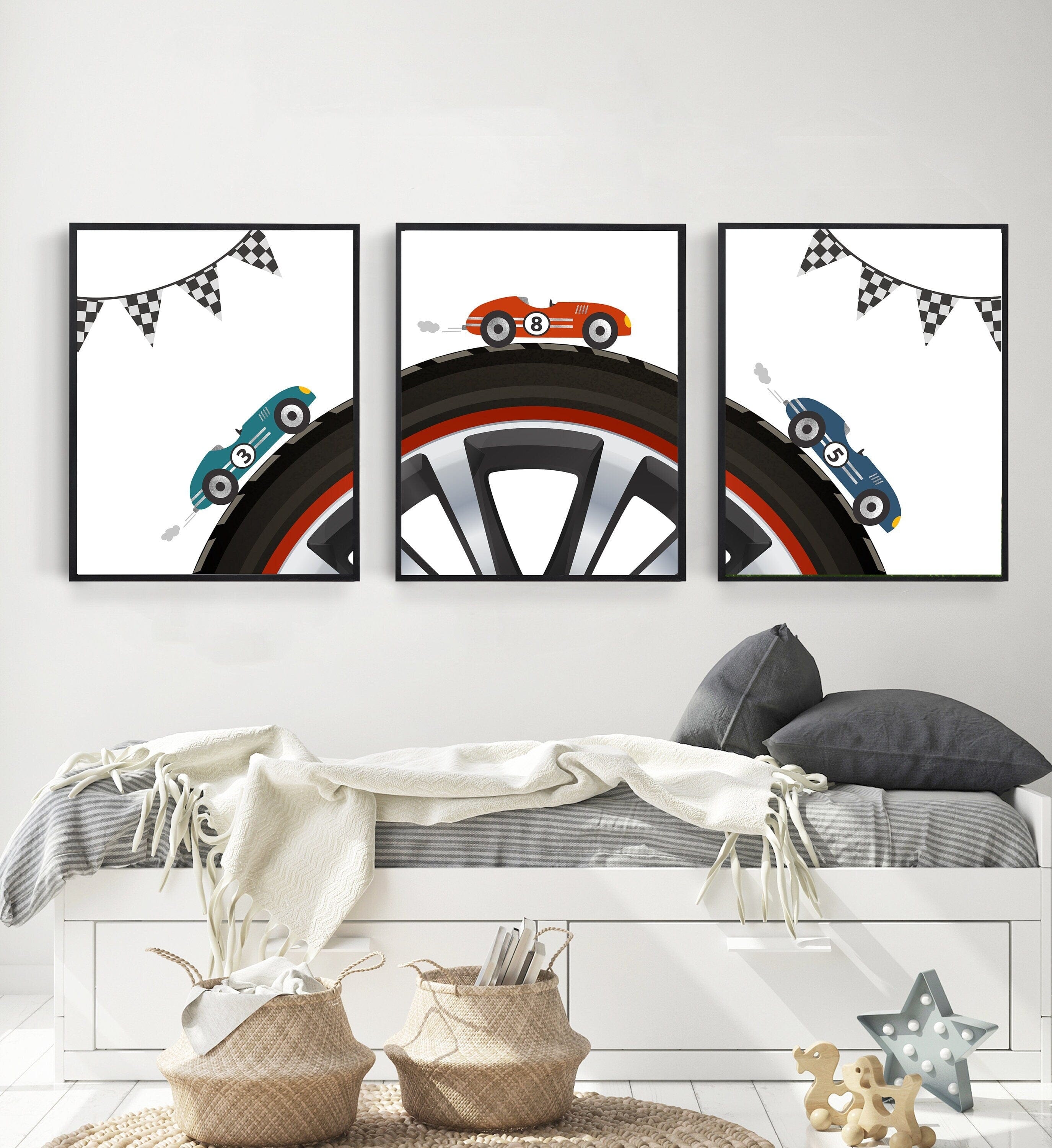 nursery art print baby nursery bedroom decor Cars Art Prints - Printable Car Nursery Prints - Race Car Poster - Car Prints for Boys Room -  Race Car Nursery Decor - Original Art - H2976