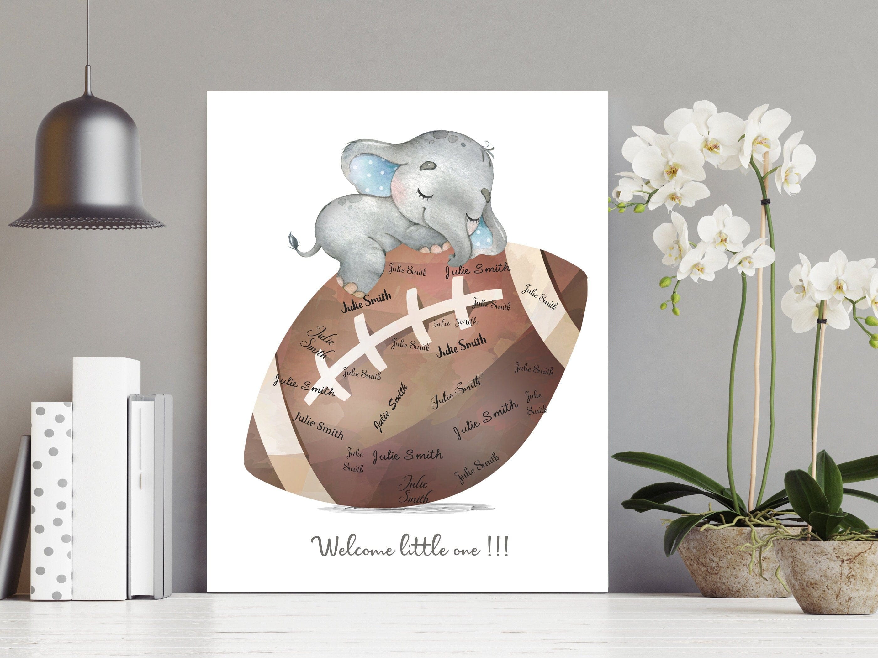 nursery art print baby nursery bedroom decor Football baby shower - Football guestbook - Football baby shower decor - Baby shower boy - Football baby gifts - printable baby shower guest