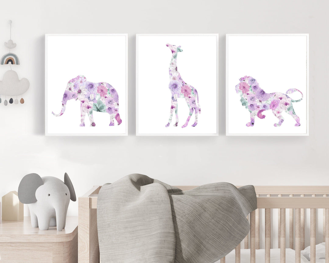 nursery art print baby nursery bedroom decor Girl Safari Nursery - Pink Nursery decor - Girl nursery decor - Baby girl nursery - Girl nursery prints - Girl animal print - Printable art