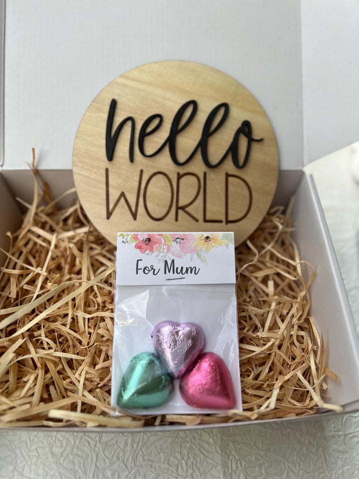 nursery art print baby nursery bedroom decor Newborn Baby Gift Box – Elephant Plush Rattle, Bear Swaddle, Hello World Plaque & Mum Treats – Baby Shower Hamper, Neutral Baby Gift, Box 18
