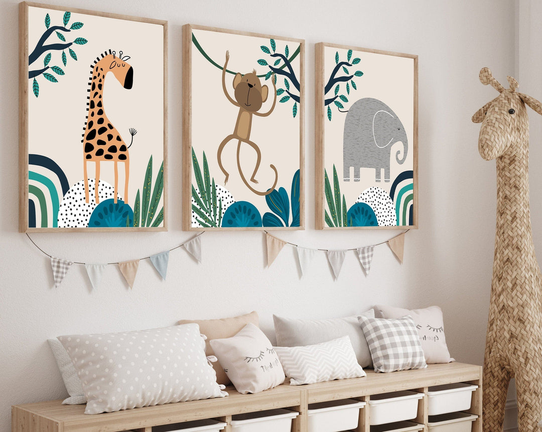 nursery art print baby nursery bedroom decor Nursery decor - Nursery wall art - Baby boy nursery decor - Safari nursery - Baby animal prints - Jungle animal print -  Nursery prints