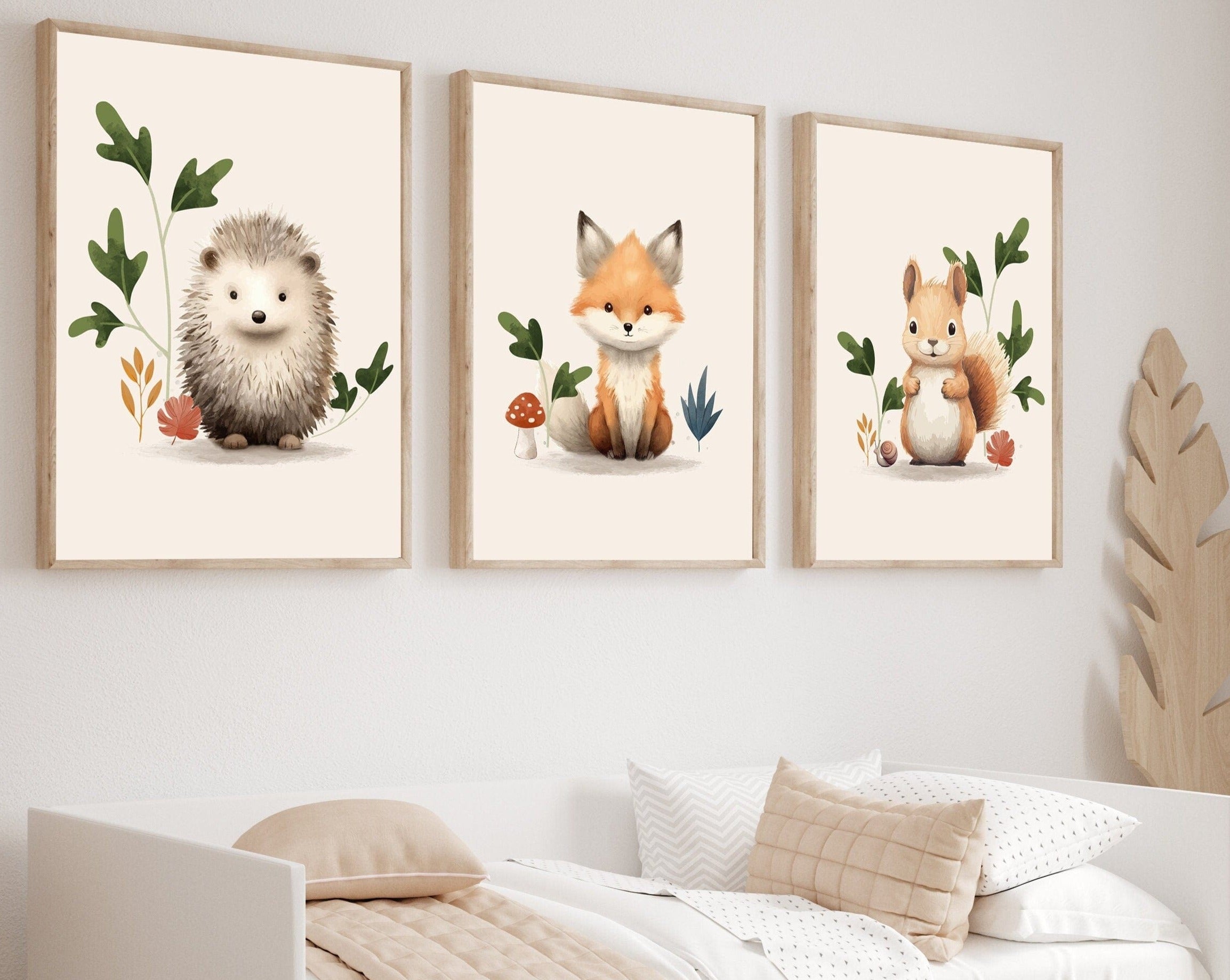 nursery art print baby nursery bedroom decor Nursery decor - Woodland nursery decor - Nursery wall art - Woodland animals - Forest animal prints - Nursery prints - Woodland prints