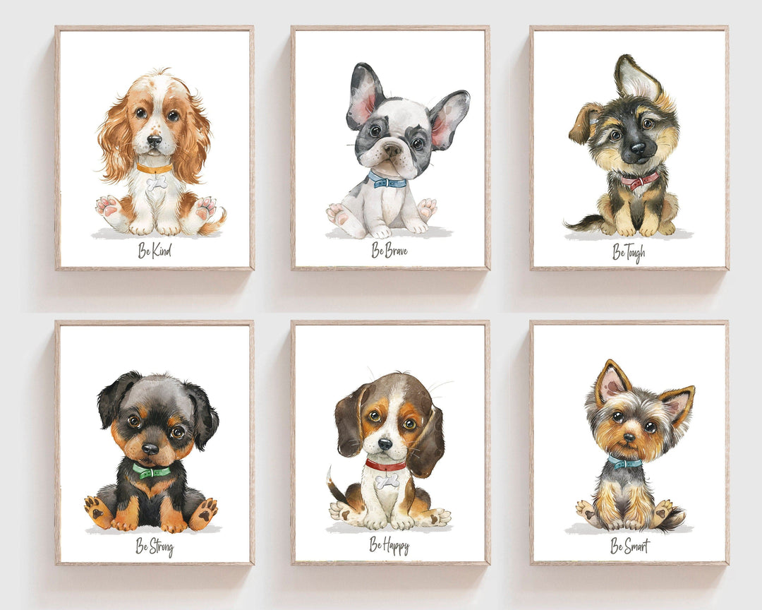 nursery art print baby nursery bedroom decor Nursery Dog Portrait Prints, Nursery puppy prints, Printable Dog Wall Art, Motivational quotes, Baby Dog Posters, Digital download, H2989