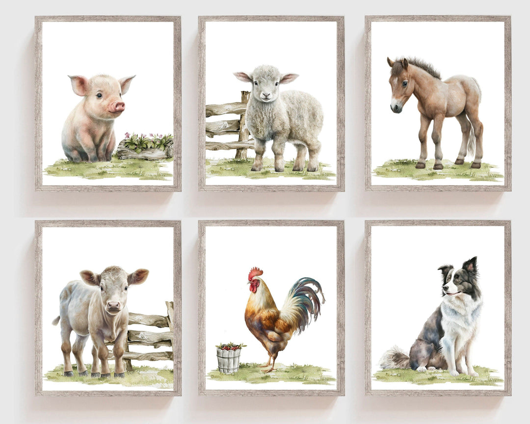nursery art print baby nursery bedroom decor Nursery farm animal print - Nursery farm decor - Farm nursery art - Digital download - Nursery wall art - Nursery farm prints - H2771
