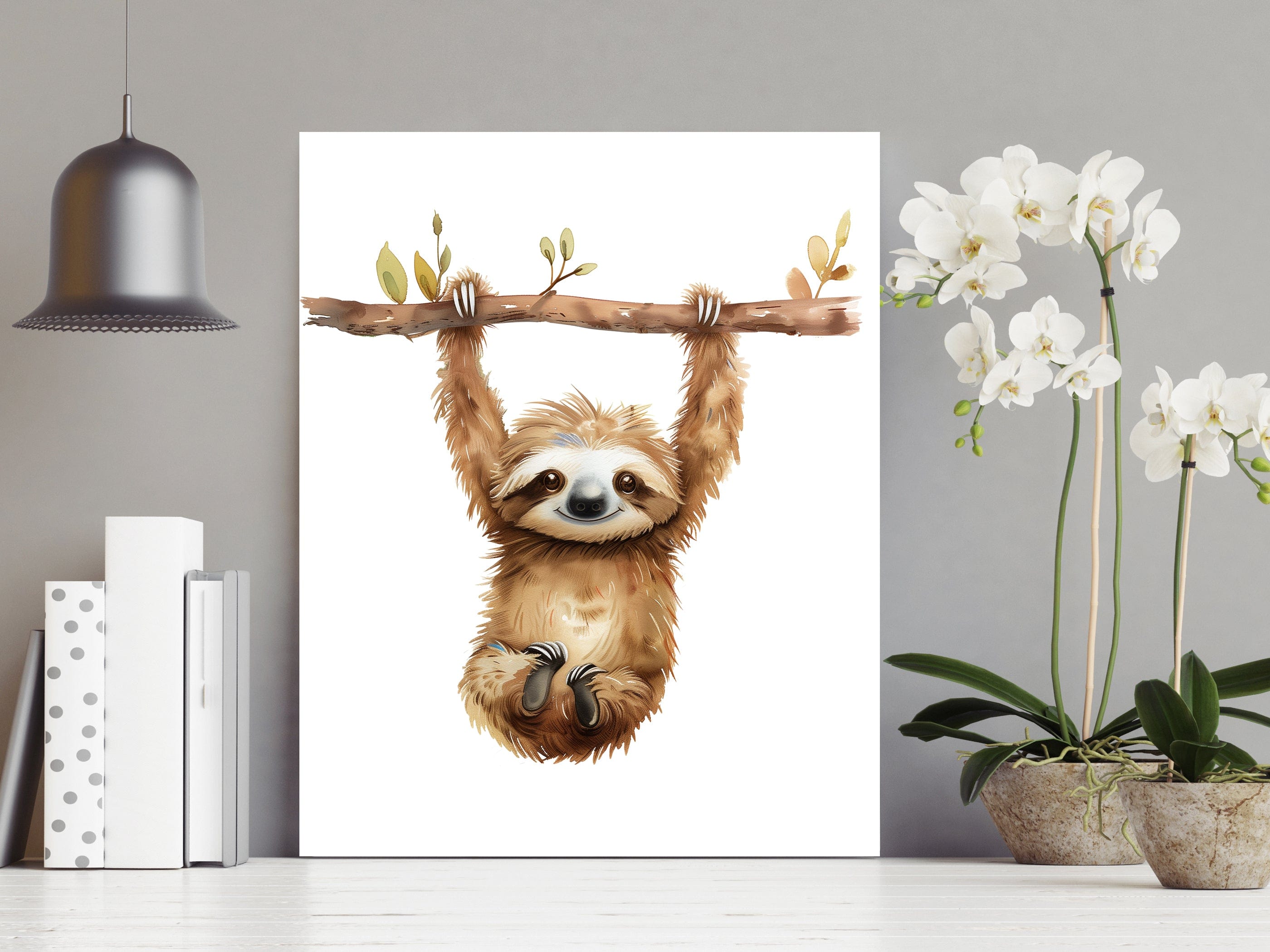 nursery art print baby nursery bedroom decor Cute Safari Animal Print, Jungle animal nursery decor, Baby Sloth Art Print, Safari Nursery Decor, Safari Animal, Digital Print,  H3037