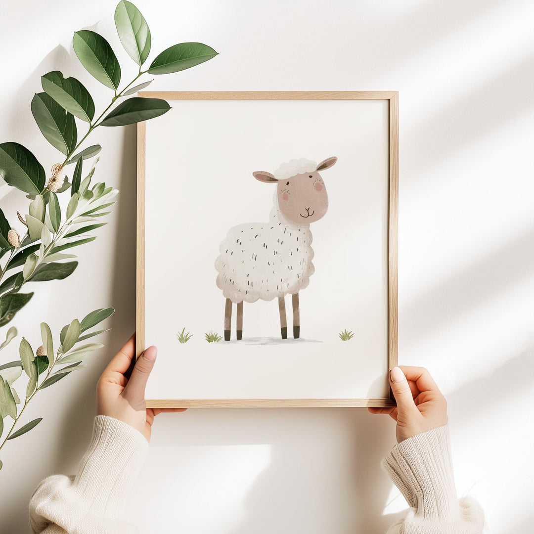 nursery art print baby nursery bedroom decor Baby Farm Animal Art Print for Kids Room Decor, Farm Animal art print, Farm Nursery Decor, Farm Nursery art print, Sheep Print, H3074