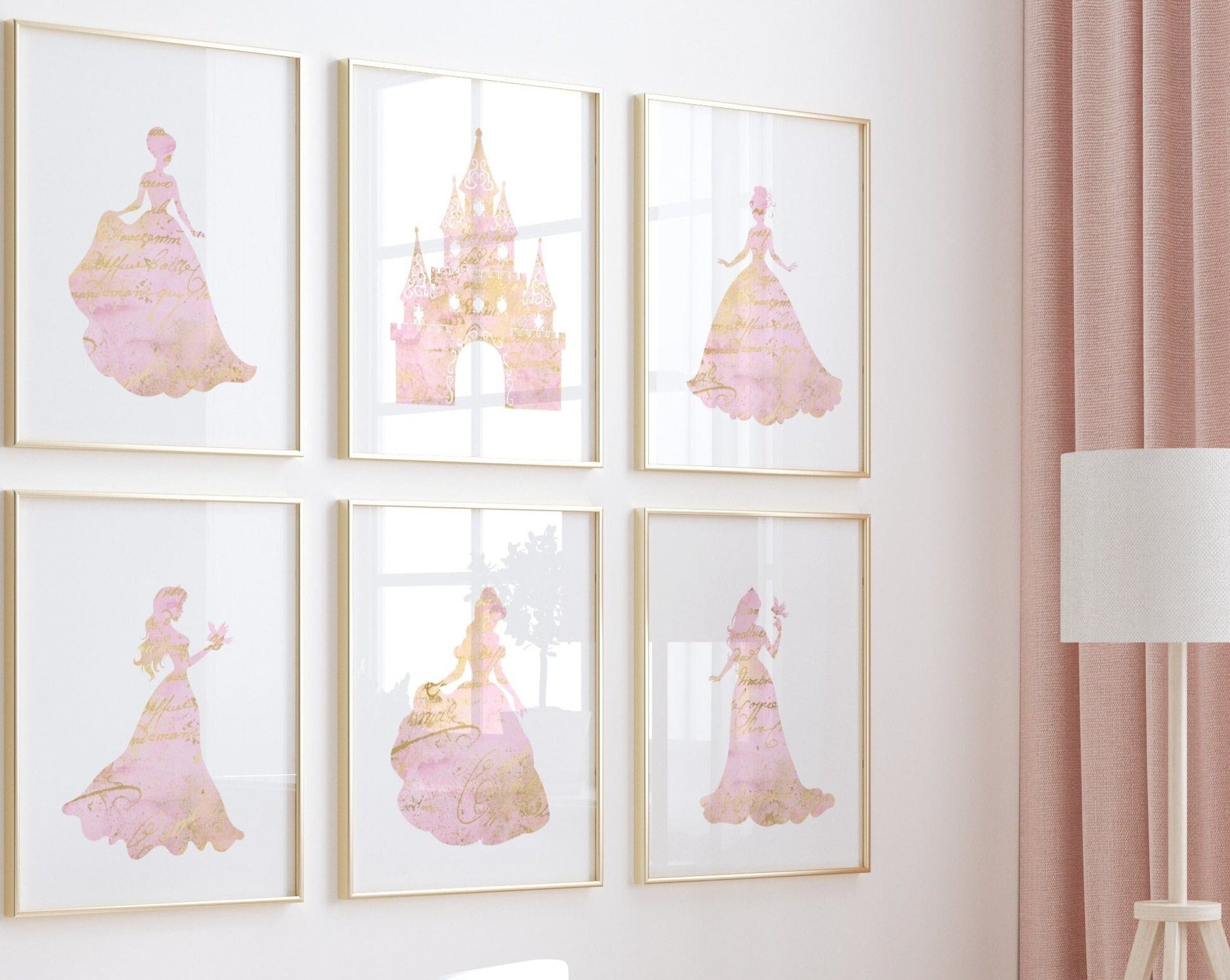 nursery art print baby nursery bedroom decor Princess Nursery decor - Pink Princess art prints - Princess wall decor - Princess wall art - Watercolor Princess - Girls room decor - H2874
