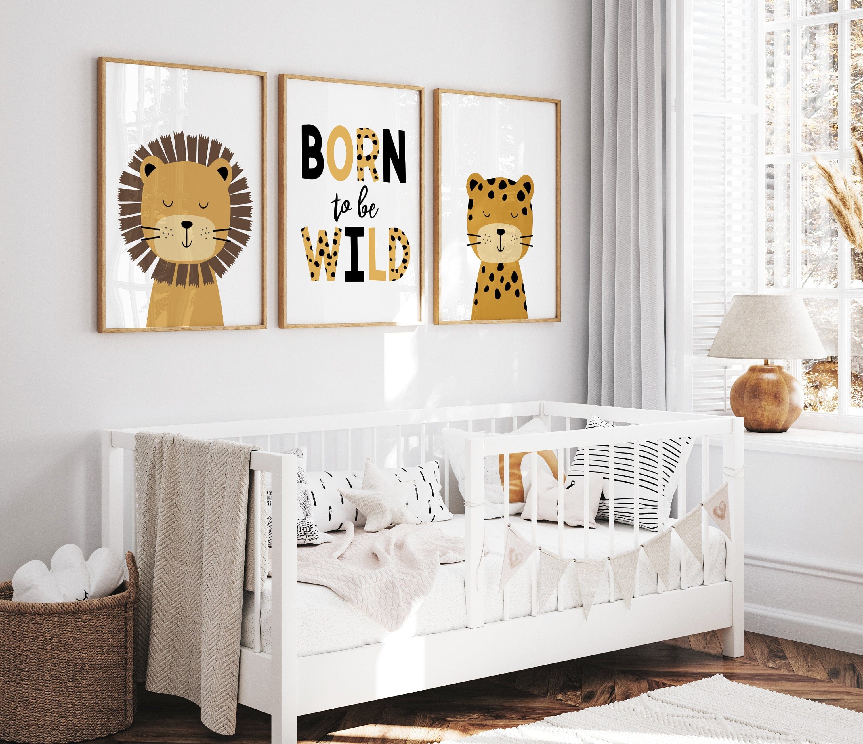 nursery art print baby nursery bedroom decor Safari Animal Nursery wall art prints, Lions and tigers, Born to be Wild, Nursery prints, Safari Nursery decor, Gender Neutral - H2955