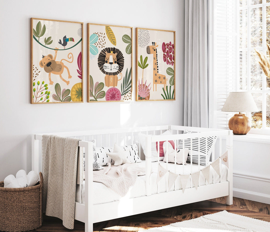 nursery art print baby nursery bedroom decor Safari Animal nursery wall art prints, Safari decor, Nursery decor, kids bedroom art, Digital Print, Baby shower gift, H2940
