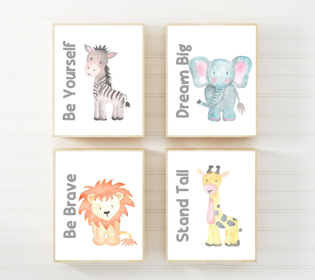 nursery art print baby nursery bedroom decor Safari nursery prints - Safari baby animal prints - Safari animal prints - Baby boy nursery - Printable nursery wall art - Watercolor -H2067