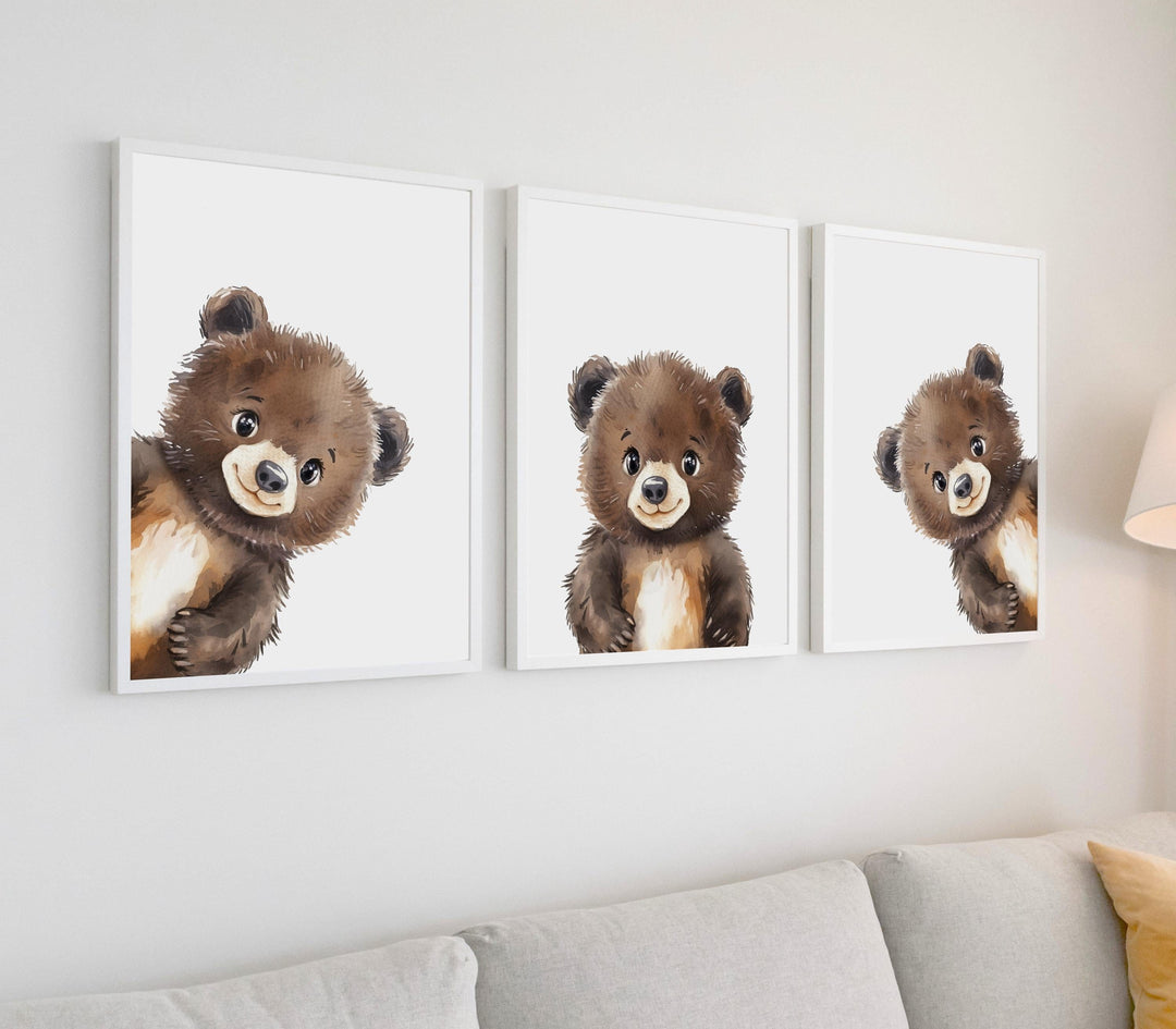 nursery art print baby nursery bedroom decor Set of 3 Nursery Toy Teddy Bear Sketch, Gender Neutral Wall Art Printable, Vintage Illustration, Baby Room Decor, Printable Wall Art, H3195