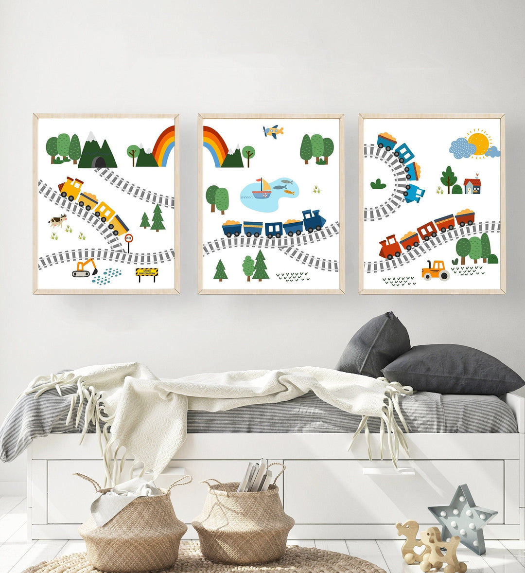 nursery art print baby nursery bedroom decor Train nursery decor - Boys room decor - Boys Train wall art - Boy nursery decor - Transportation wall art - Train nursery art - Nursery art