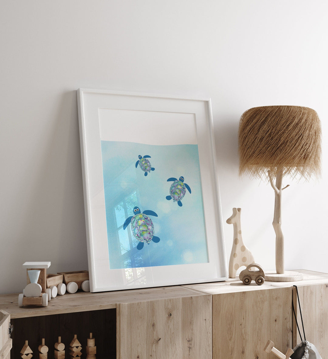 nursery art print baby nursery bedroom decor Under the Sea Nursery Print, Nautical Ocean Animal Poster, Turtle Wall Art, Boy Nursery Print, Turtle Print, Digital Download, H3085