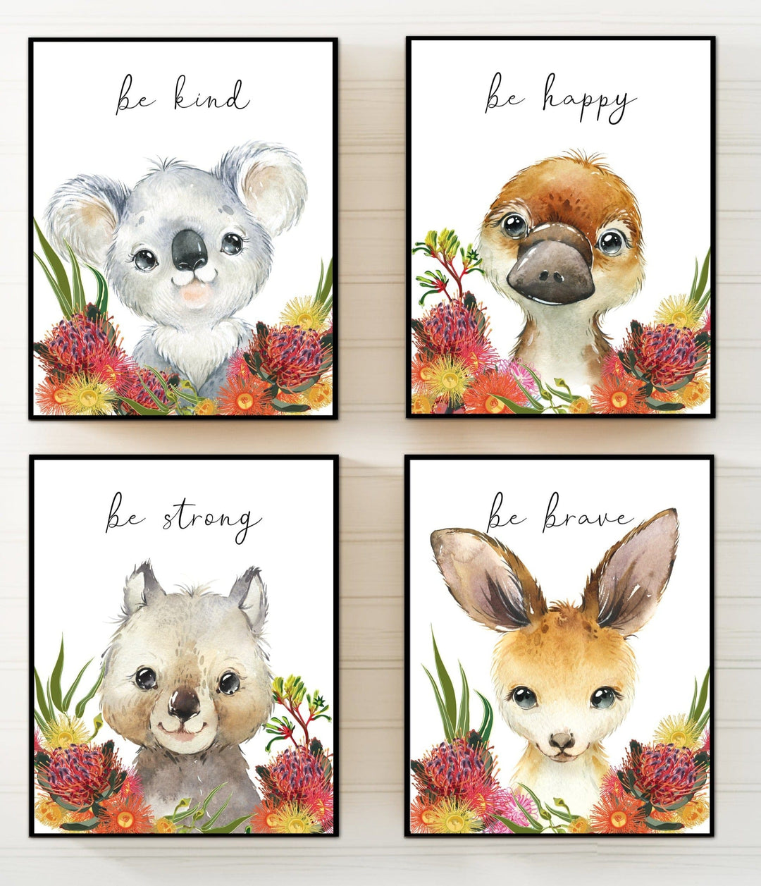 nursery art print baby nursery bedroom decor Australian animals nursery - Australian animal print - Australian wall art -  Baby Australian animals - Watercolor Australia - Nursery art