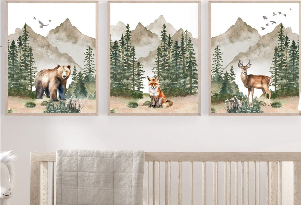 Mountain Wall Art Nursery Mountain Decor Mountain Nursery Woodsy