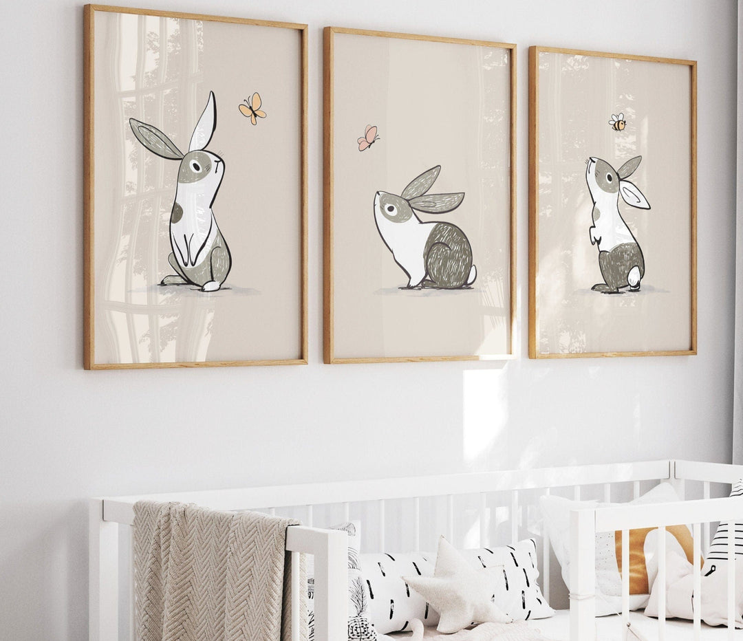 nursery art print baby nursery bedroom decor Woodland Nursery Wall Art, Line Drawn Animal Art Print, Set of 3 woodland nursery art prints, Forest Animal Nursery Prints, H3090