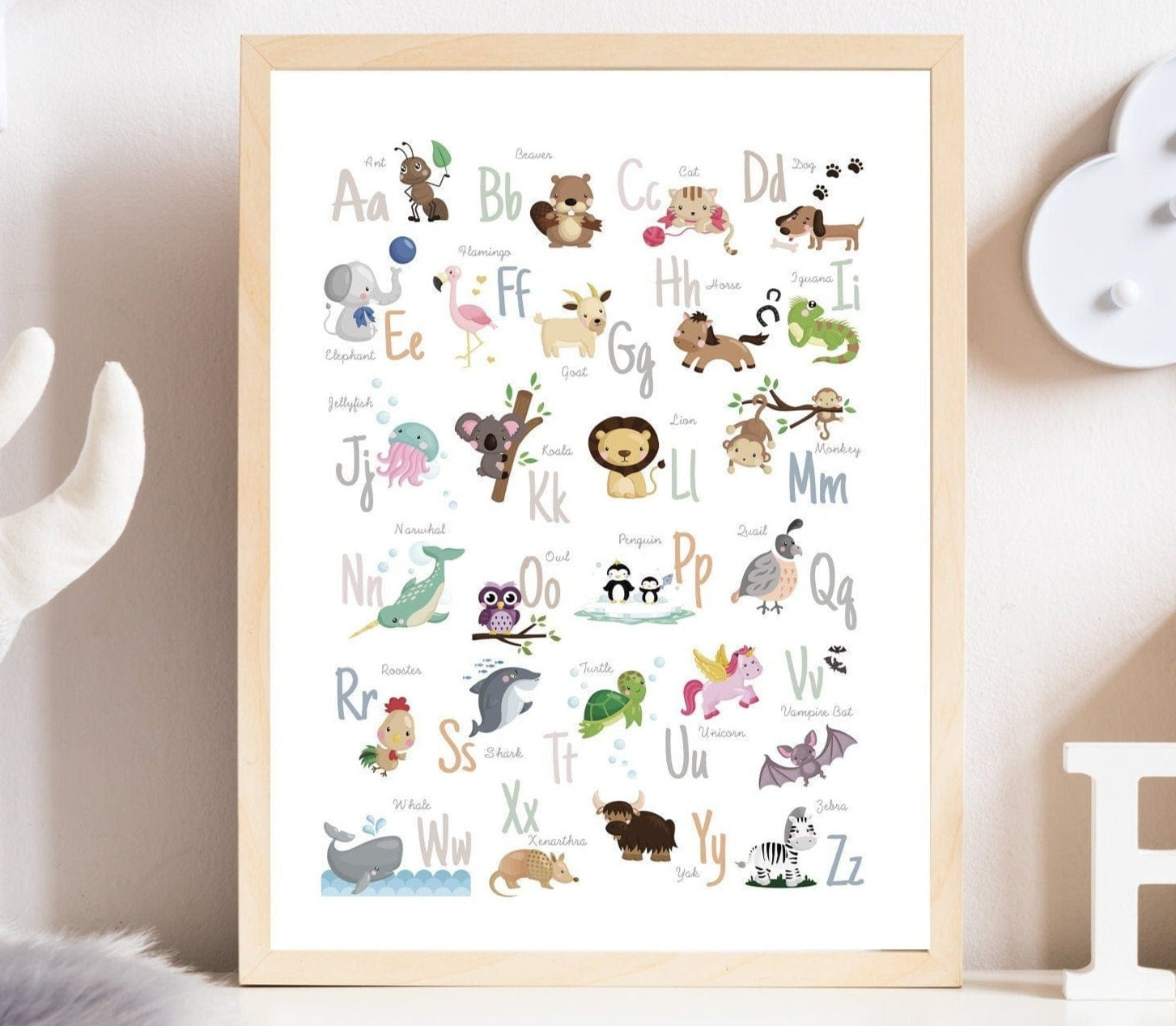 nursery art print baby nursery bedroom decor Alphabet prints - Printable alphabet - Animal alphabet poster - Alphabet printable poster - Playroom wall art - Animal ABC poster - H2697