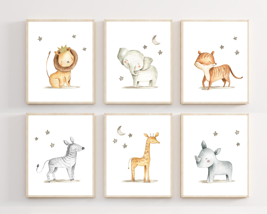 nursery art print baby nursery bedroom decor Baby animal prints - Nursery wall art - Safari animals - Gender neutral baby - Nursery animal print - Printable nursery wall art - H2738