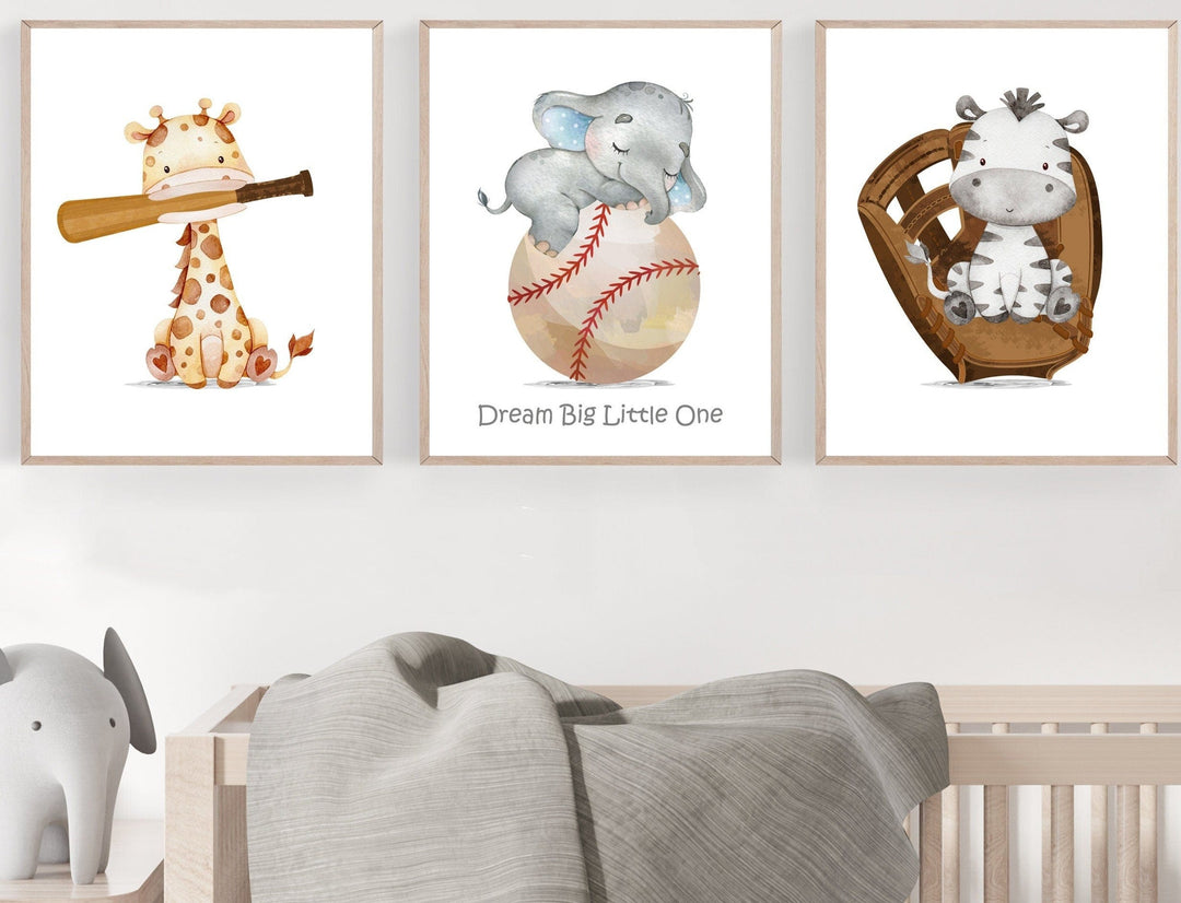 nursery art print baby nursery bedroom decor Baseball nursery decor - Baby boy sports nursery - Animal sports - Baseball print set - Nursery sports decor - Baseball posters - DIGITAL
